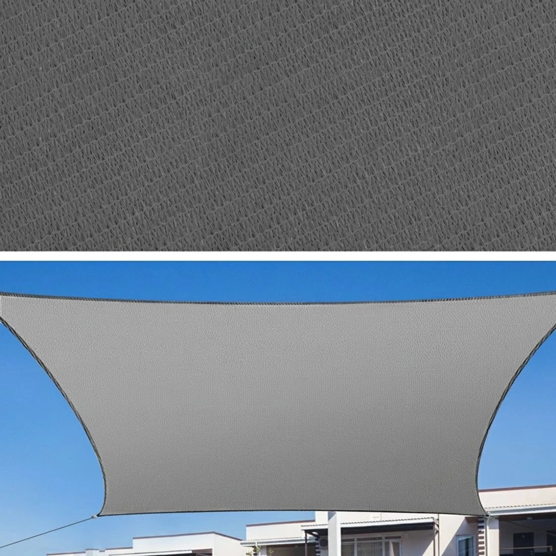 4 Instahut Shade Sail Cloth Shadecloth Rectangle Canopy 280gsm 3x4m - Grey, 4 of 5