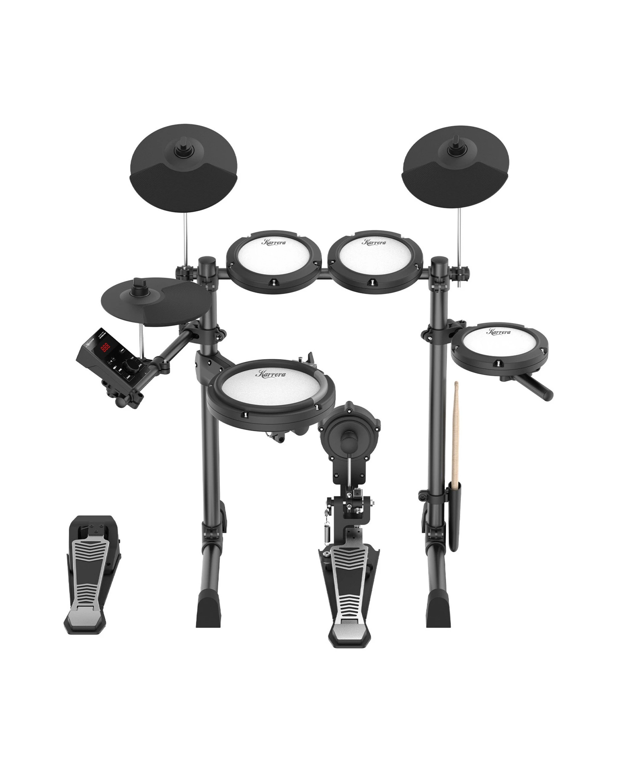 3 Karrera 18S Electronic Drum Kit Quiet Mesh Pads 8 Dual-Trigger Snare Bluetooth 300+ Sounds, 3 of 9