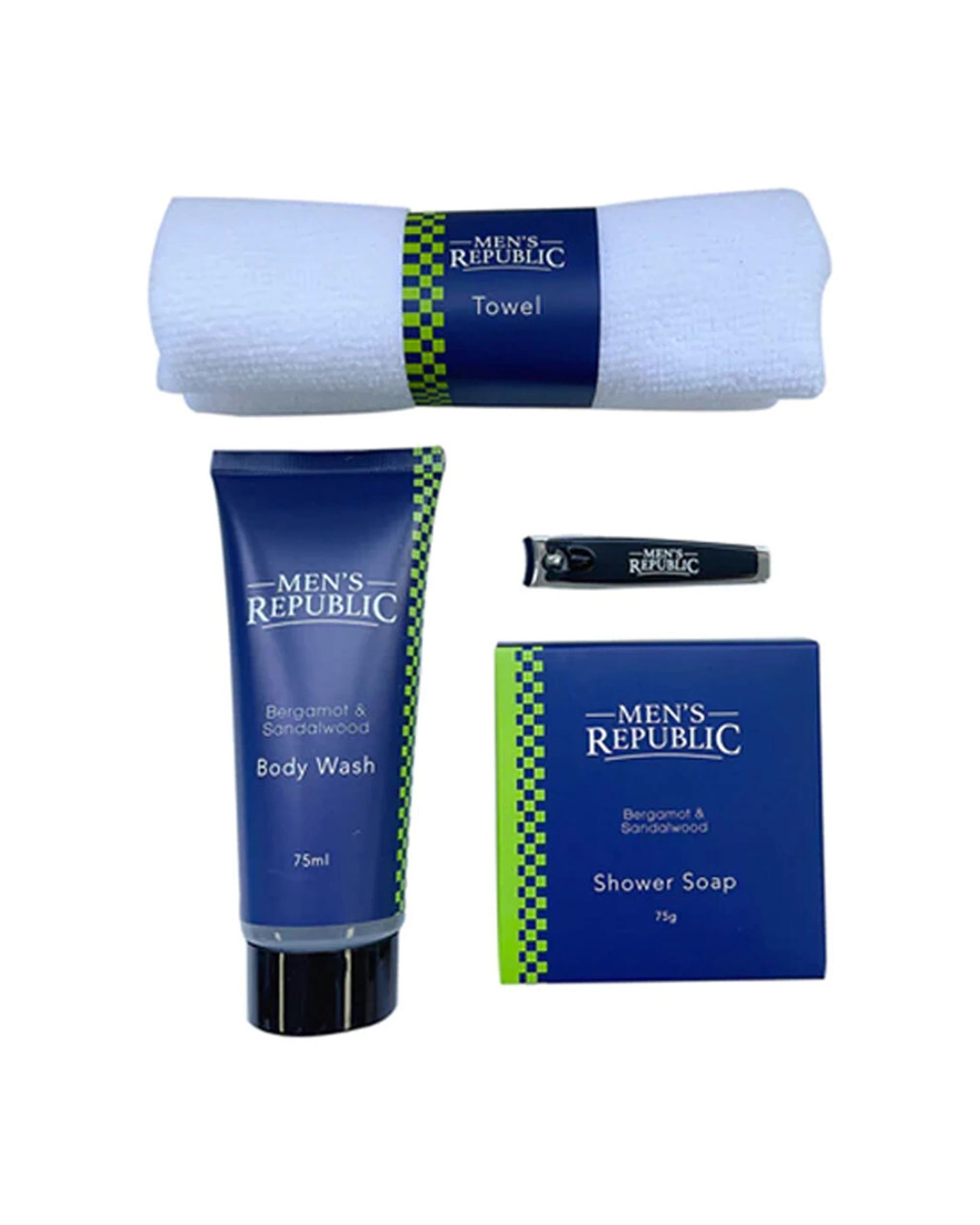2 Mens Republic 4Pc Grooming Kit Body Wash Nail Clipper Towel Soap Set, 2 of 3