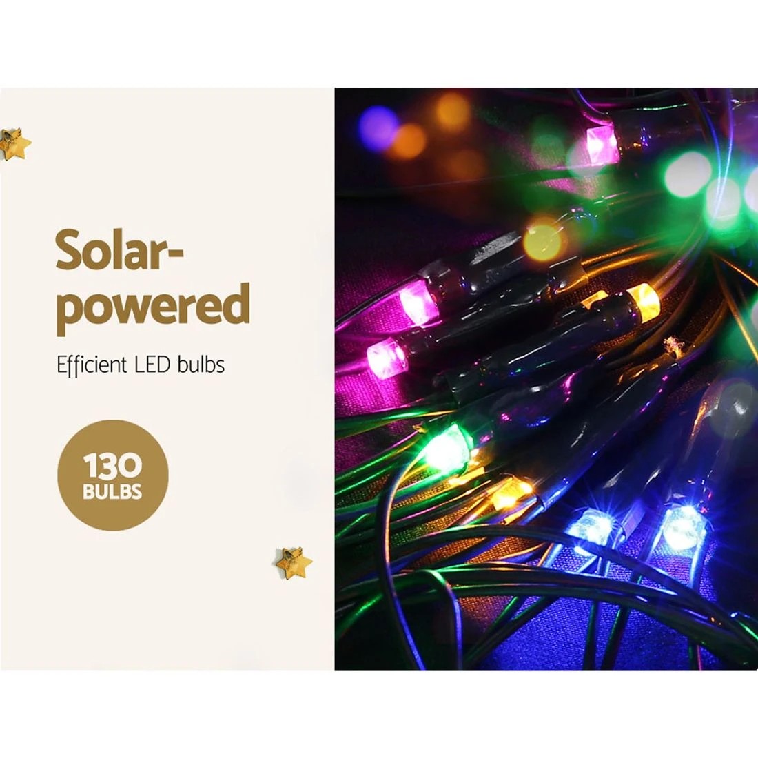 6 Jingle Jollys Christmas Lights 130cm Snow 130 Led Decorations Led String Lights Indoor Outdoor Weather Resistant - Multi, 6 of 8