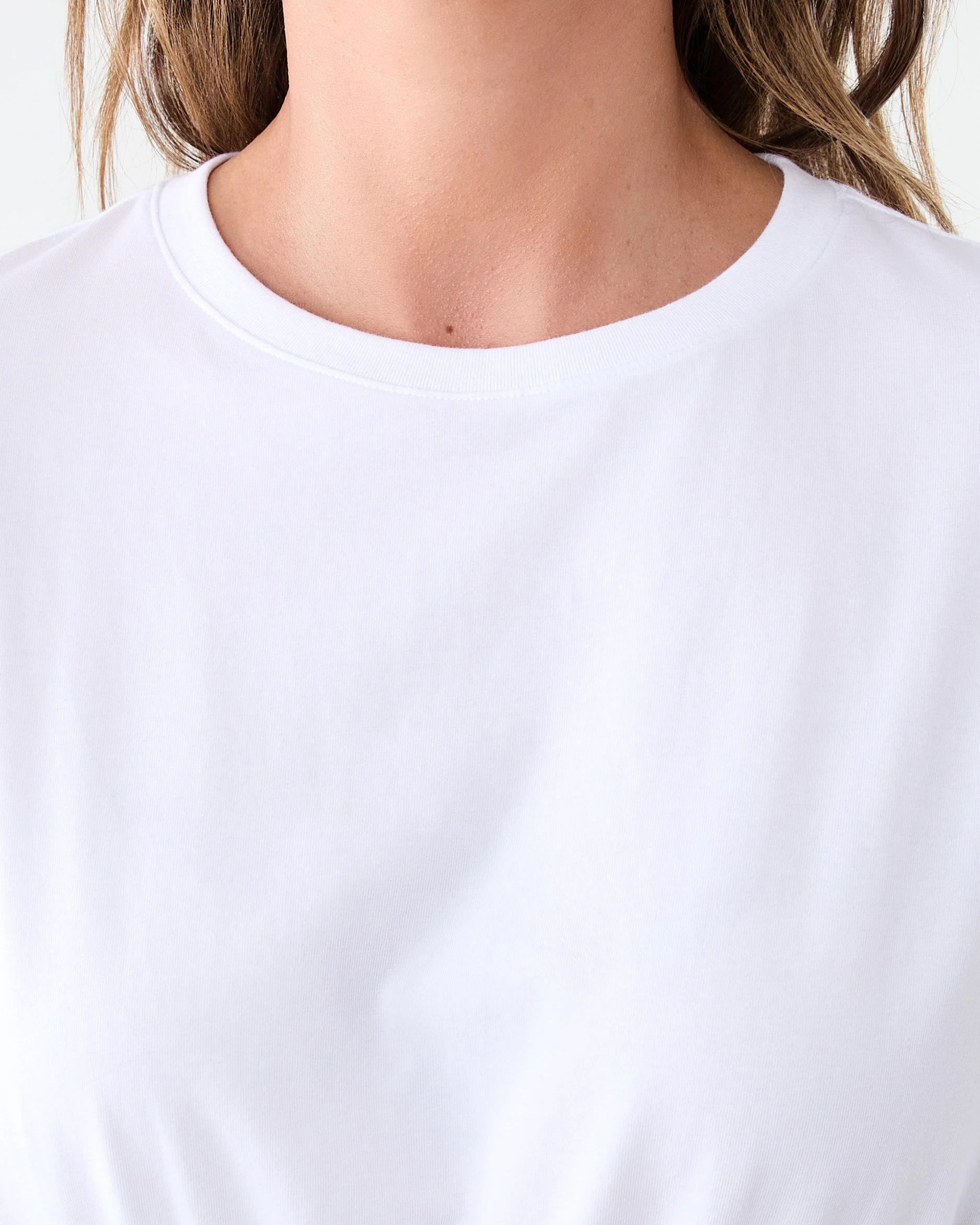 5 Short Sleeve Shirred Waist T-shirt White, 5 of 7