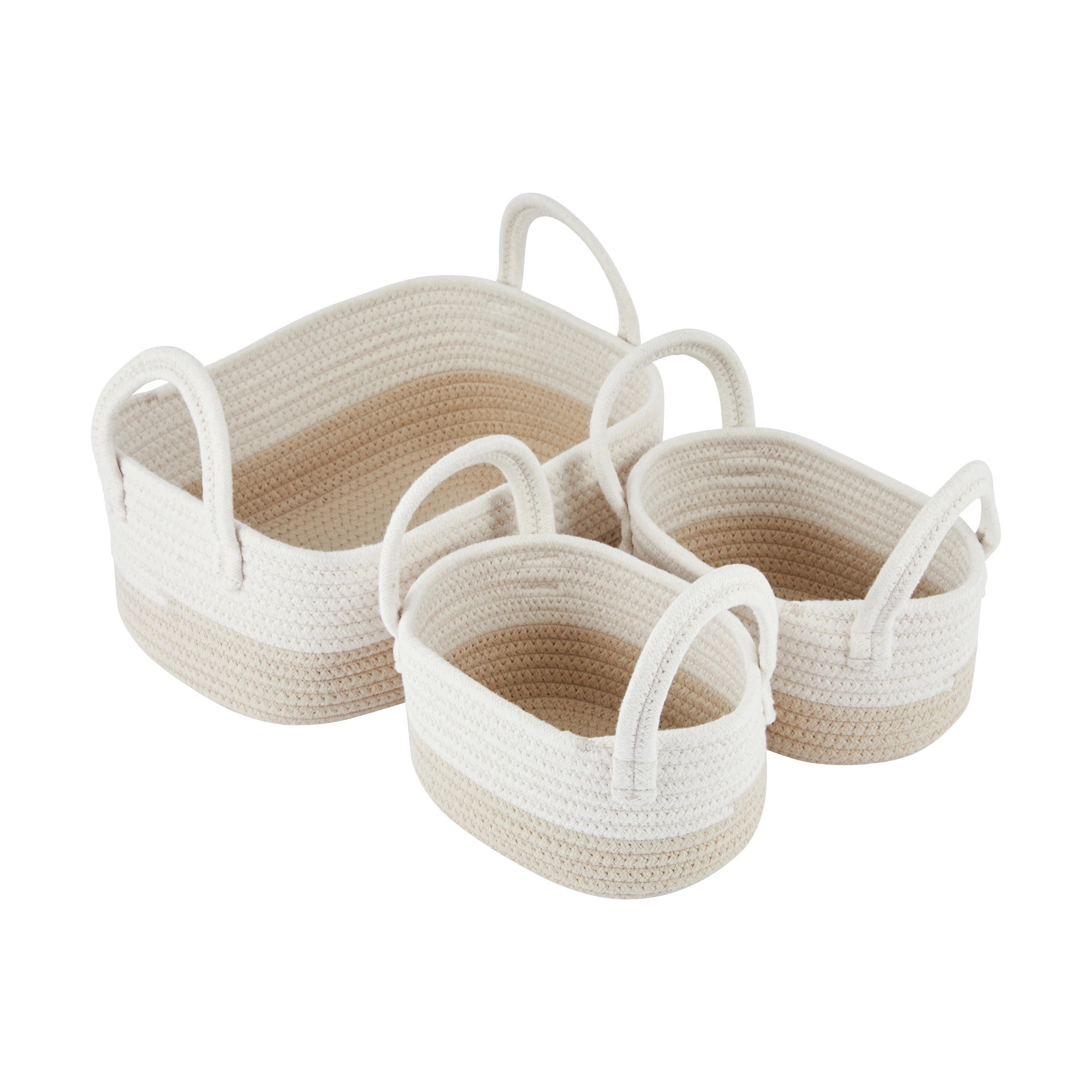 1 3 Pack Nestled Storage Baskets - Beige, 1 of 5