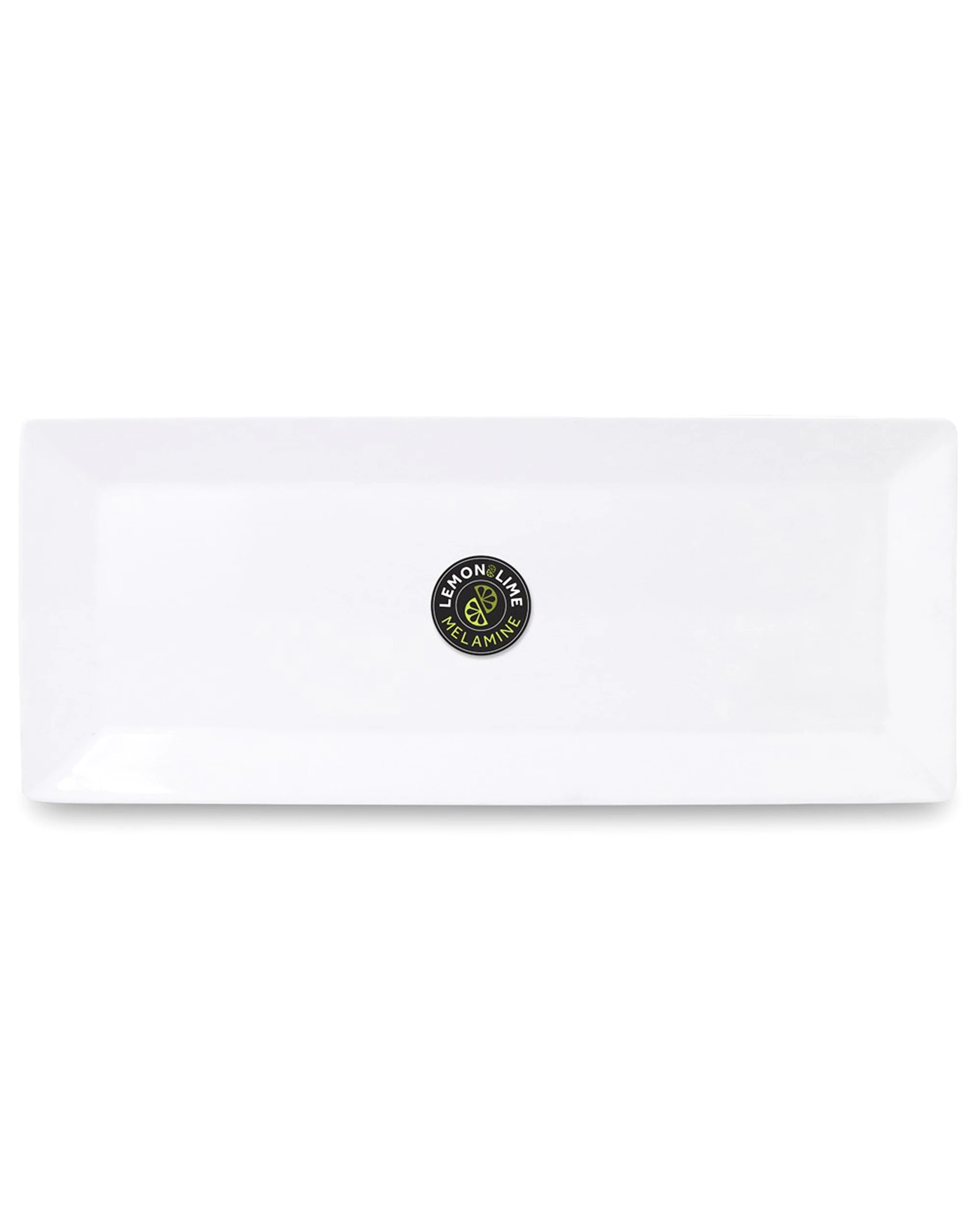 1 Lemon & Lime White Rectangular Melamine Platter 49cm x 20cm - White, 1 of 2