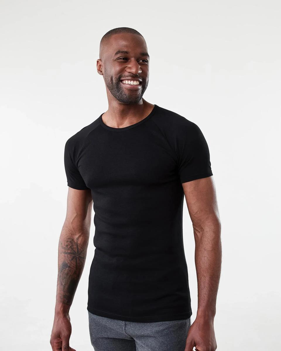 2 2 Pack Raglan Crew Neck T-Shirt Black, 2 of 5