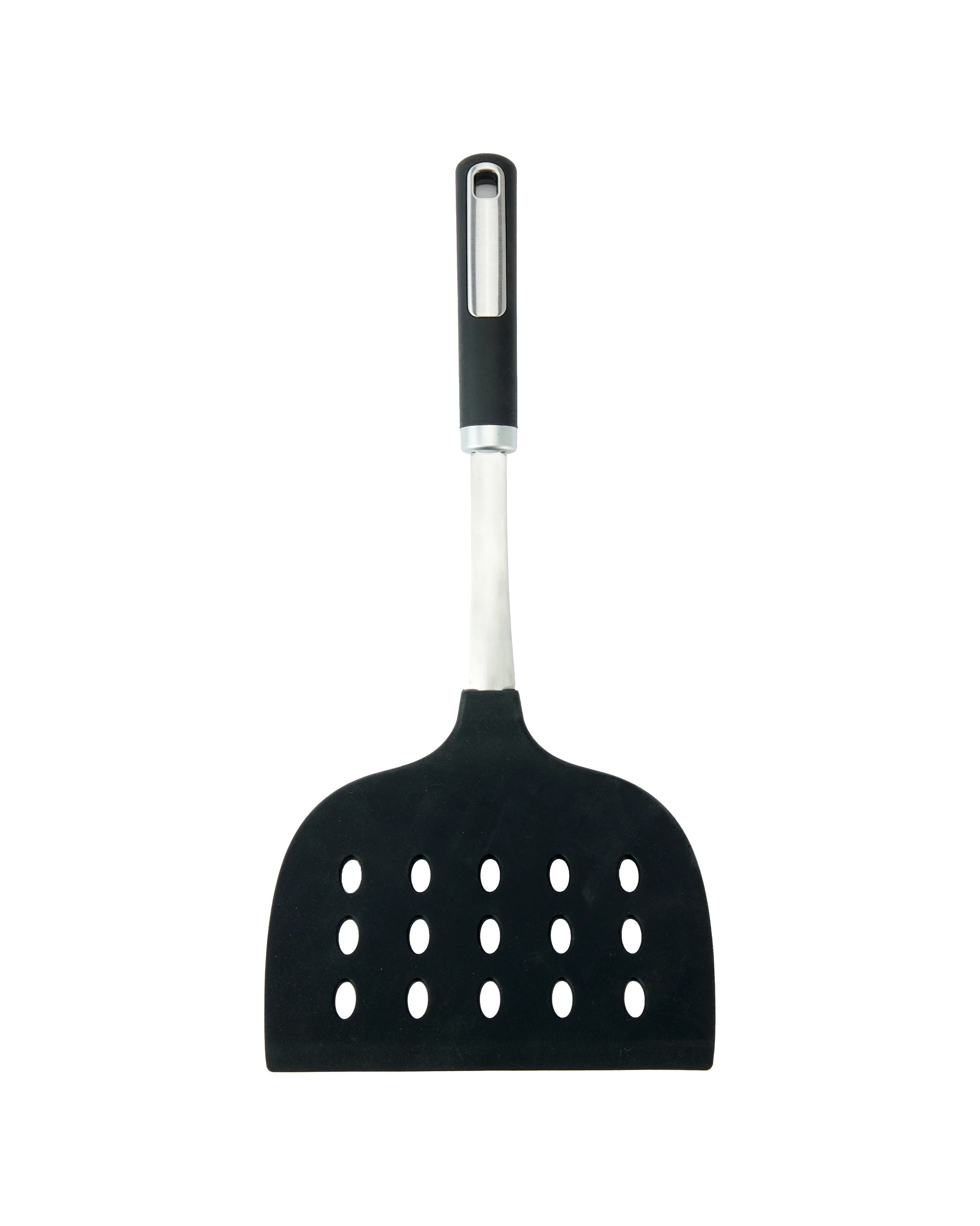 1 Silicone & Stainless Steel Large Slotted Turner with Soft Touch Handle, 1 of 5