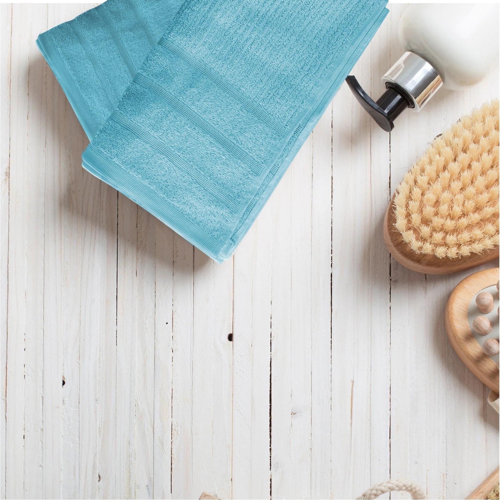 3 Royal Comfort Eden Cotton 600GSM 100% Cotton Luxury Bath Towels Set 8 Piece - Blue, 3 of 4