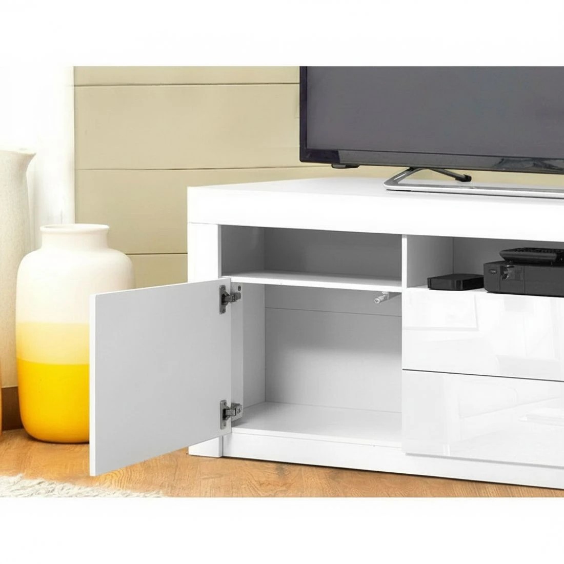 6 Artiss Entertainment Unit TV Cabinet LED 160cm - White, 6 of 8