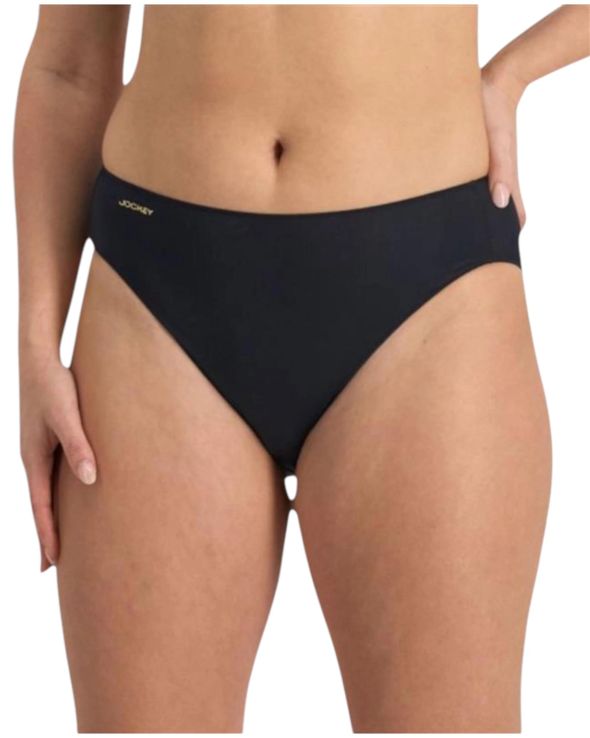 1 Jockey 10 Pack Womens No Panty Line Promise Hi Cut Brief Underwear BLACK, 1 of 4