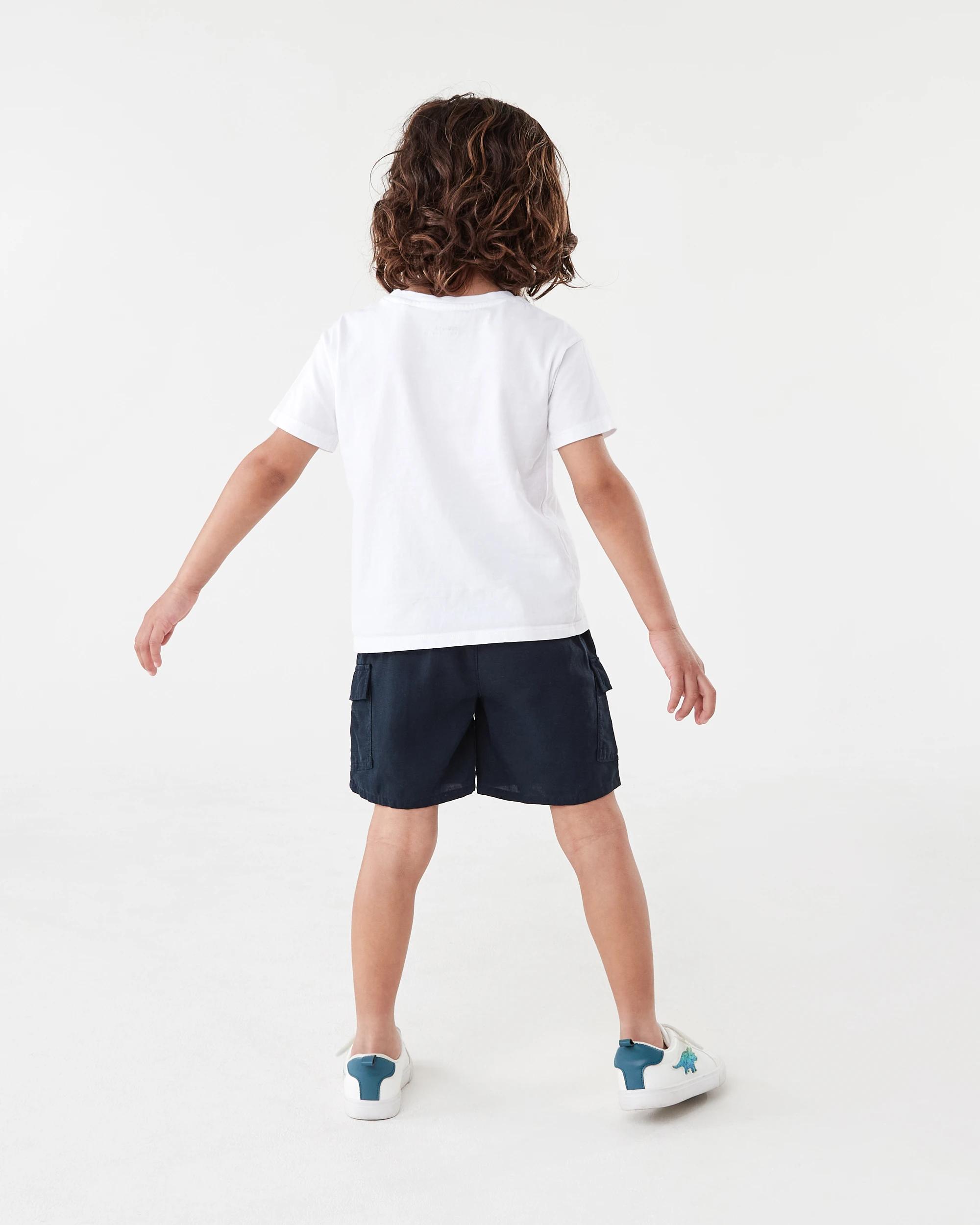 7 Linen Cargo Shorts Sky Cptn, 7 of 7