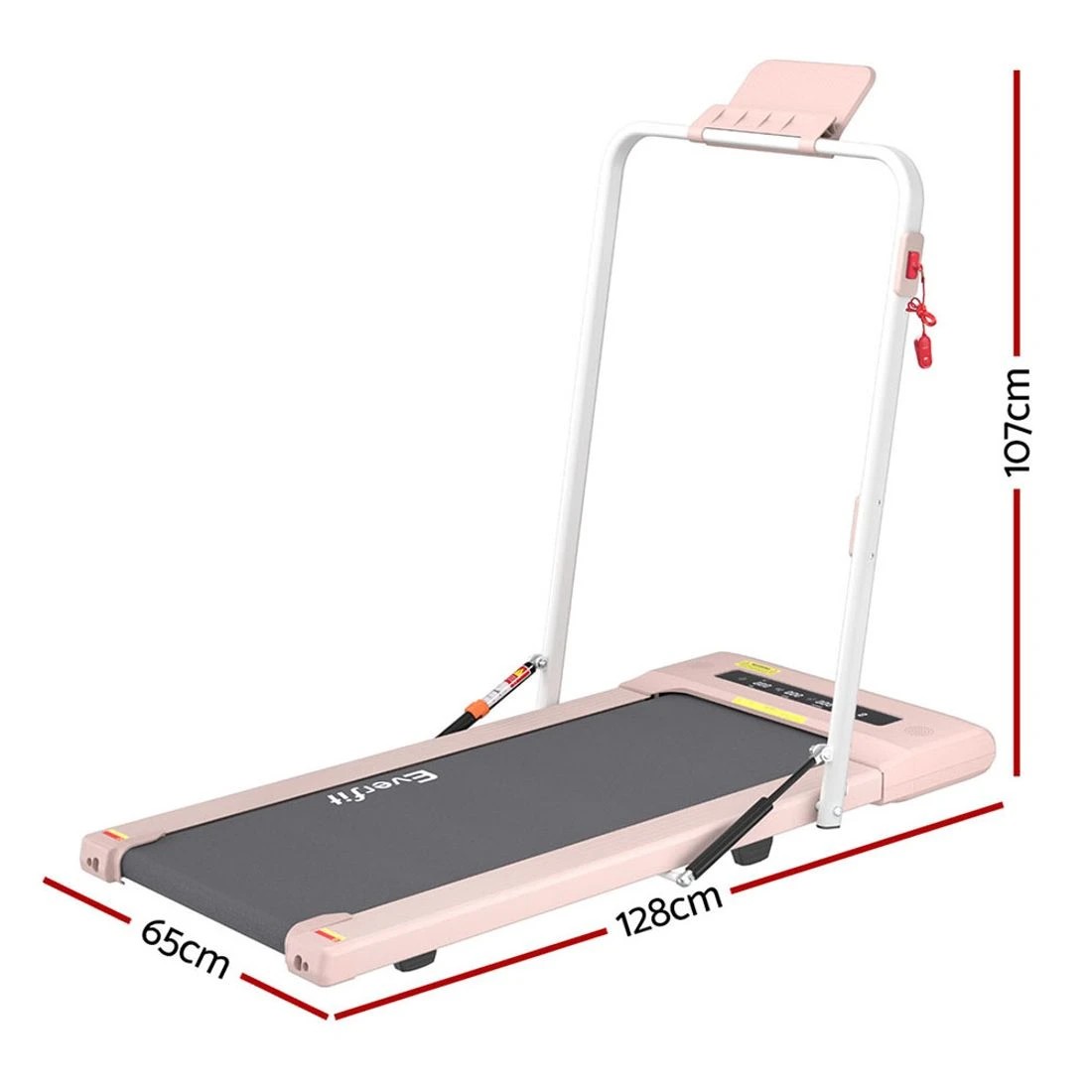 2 Everfit Treadmill Electric Walking Pad Under Desk Home Gym Fitness 400mm - Pink, 2 of 6