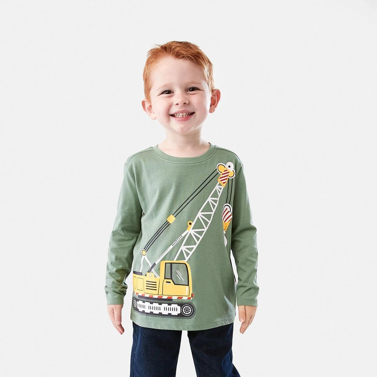 1 Long Sleeve Print T-shirt Grn Digger, 1 of 8