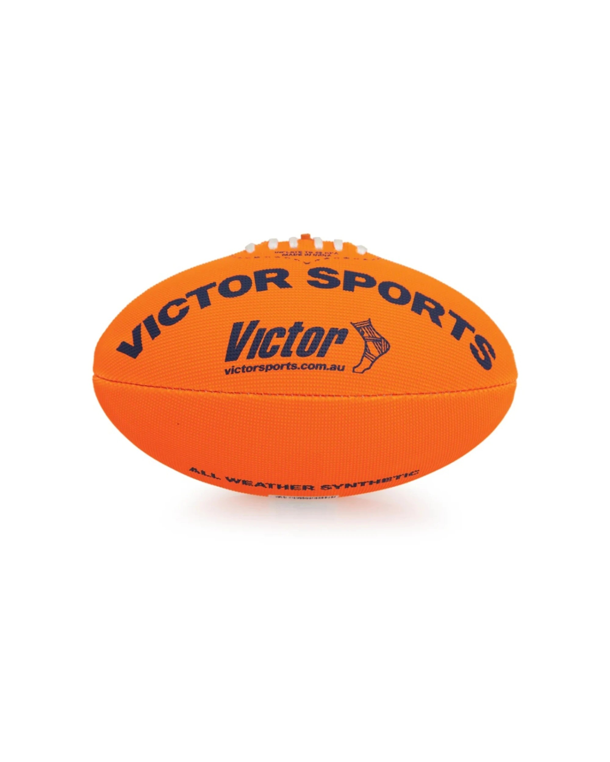 2 Victor Sports Synthetic Football Durable AFL Ball Size 4 Hand-Stitched - Orange, 2 of 4