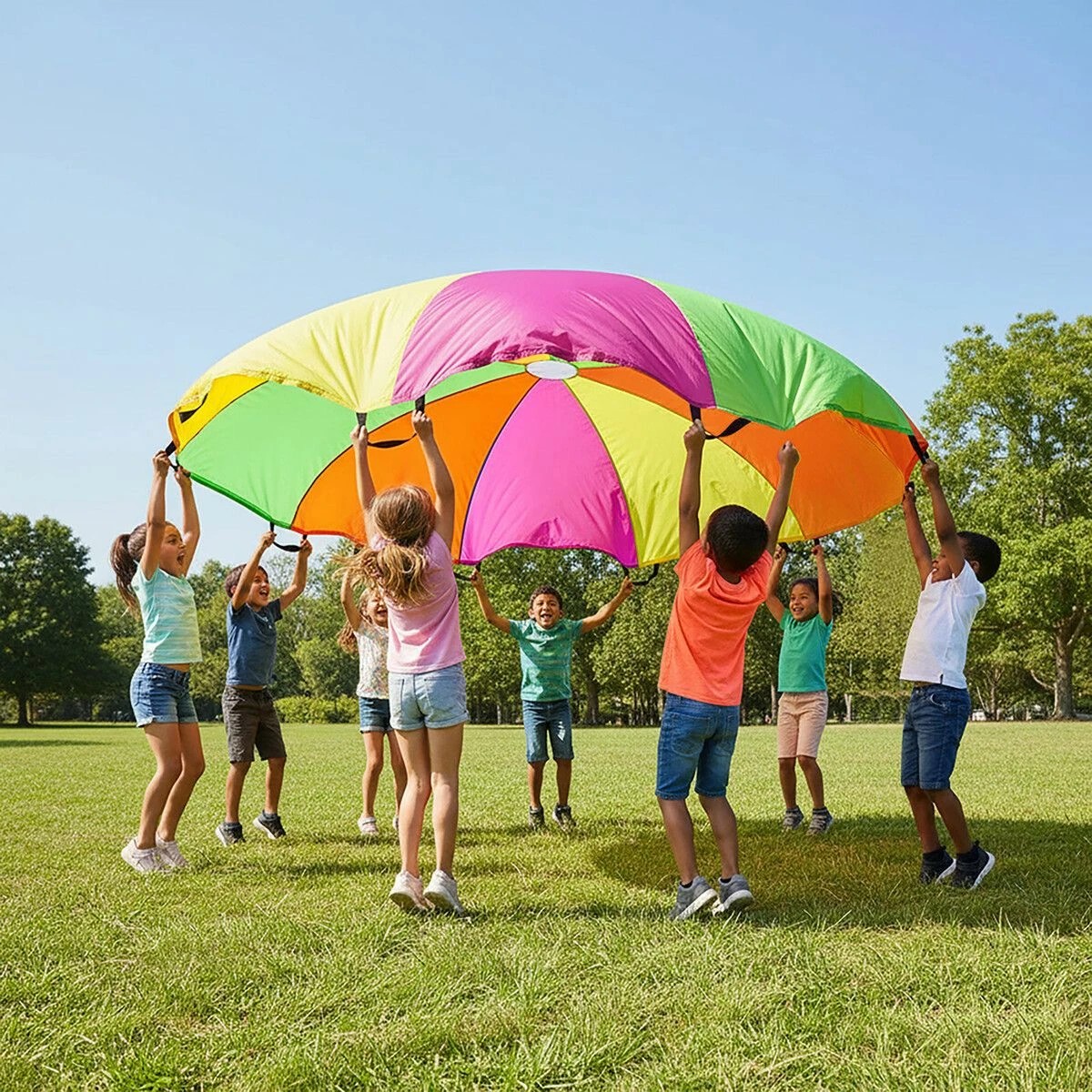 2 AUSWAY 3.5m Kids Toy Parachute Group Play Game Childrens Educational, 2 of 4
