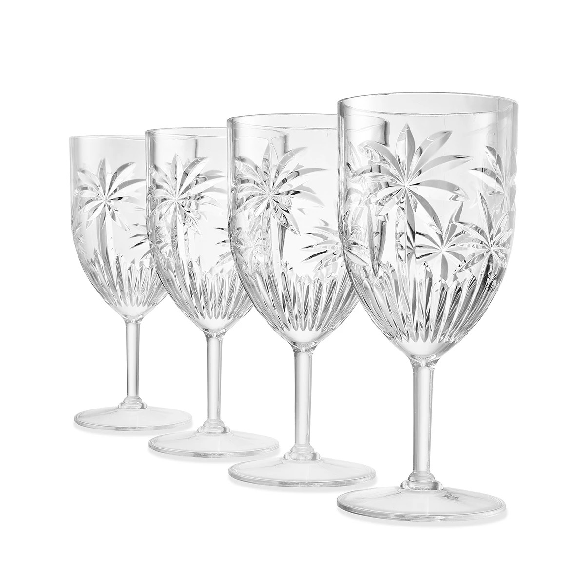 1 4 Clear Palm Acrylic Wine Glasses, 1 of 6