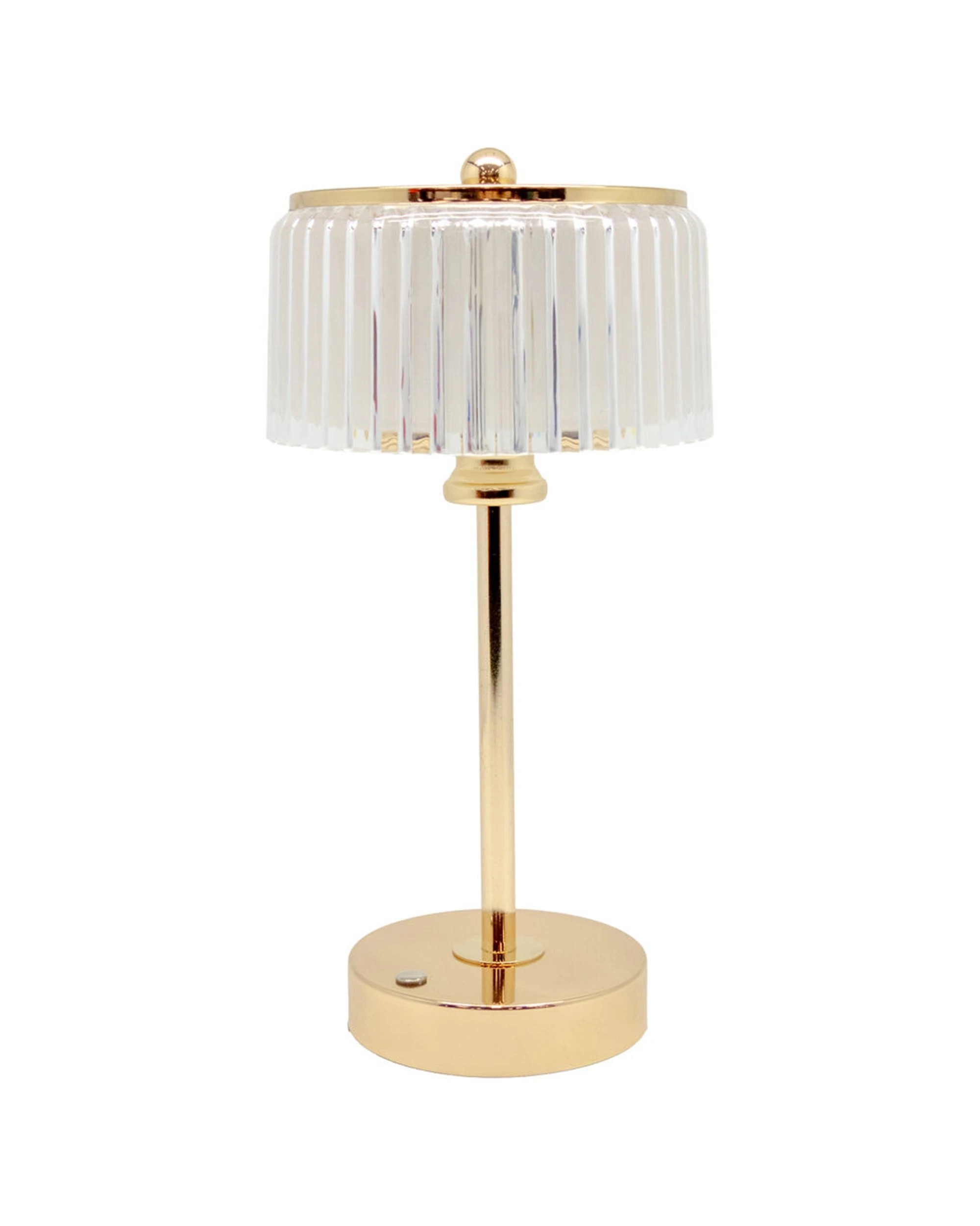 1 Boyle Rechargeable LED Table Lamp Acrylic Flute Shade Adjustable Lighting - Gold, 1 of 8