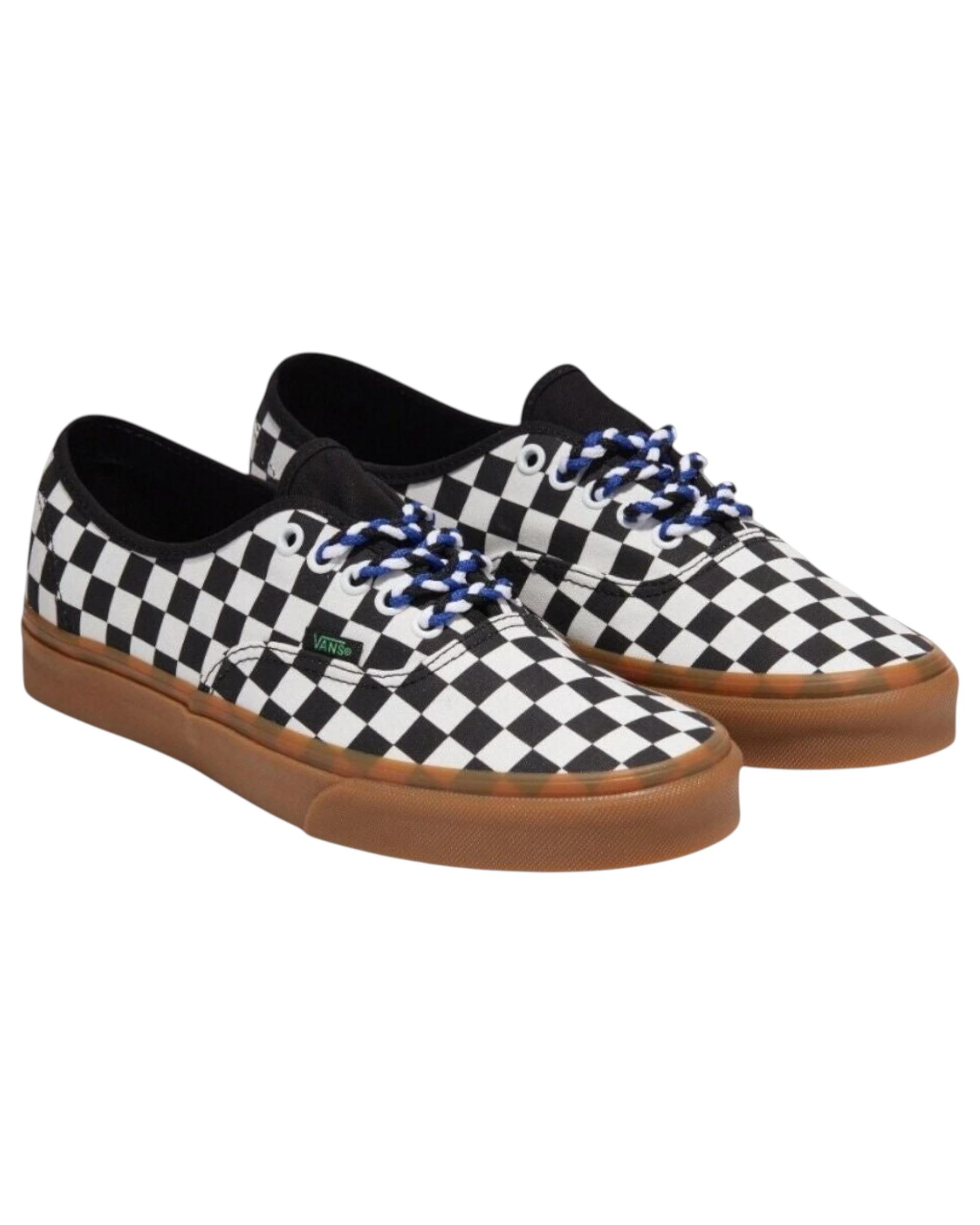 1 Vans Mens Authentic Checkerboard Black/ White Lace Up Shoes BLACK/WHITE, 1 of 6