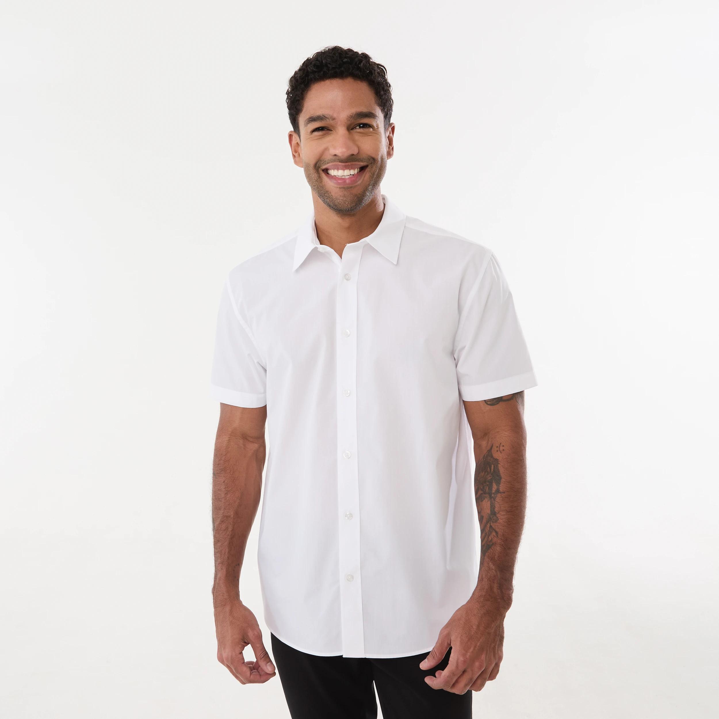 1 Work Short Sleeve Business Shirt White, 1 of 5
