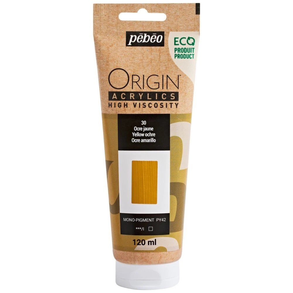 1 Pebeo Origin Acrylic Paint 120mL Yellow Ochre, 1 of 3