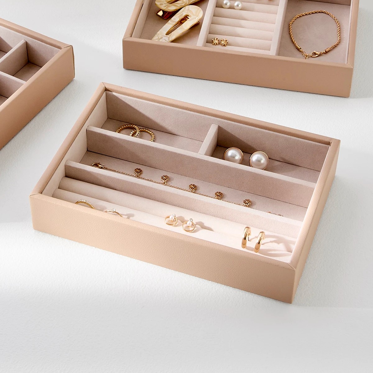 6 4 Section Jewellery Tray - Taupe, 6 of 6