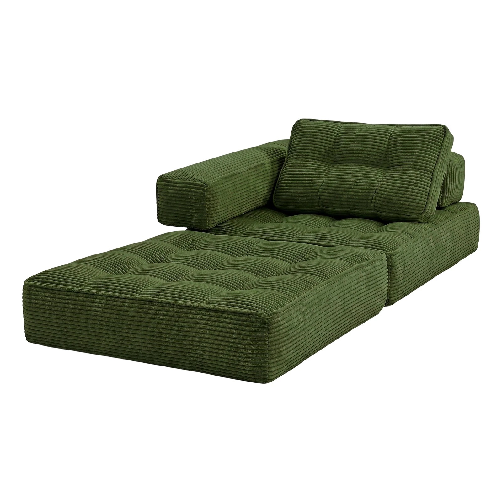 3 Advwin Folding Sofa Bed 3-in-1 Convertible Sleeper Chair with L-Shaped Armrest & Pillow Lazy Floor Sofa - Green, 3 of 4