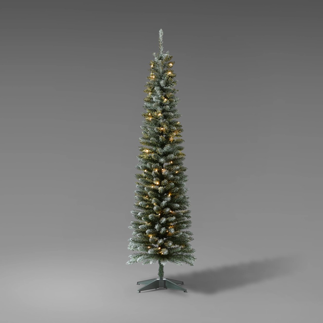 3 1.82m (6ft) Flocked Slim Prelit Christmas Tree, 3 of 8