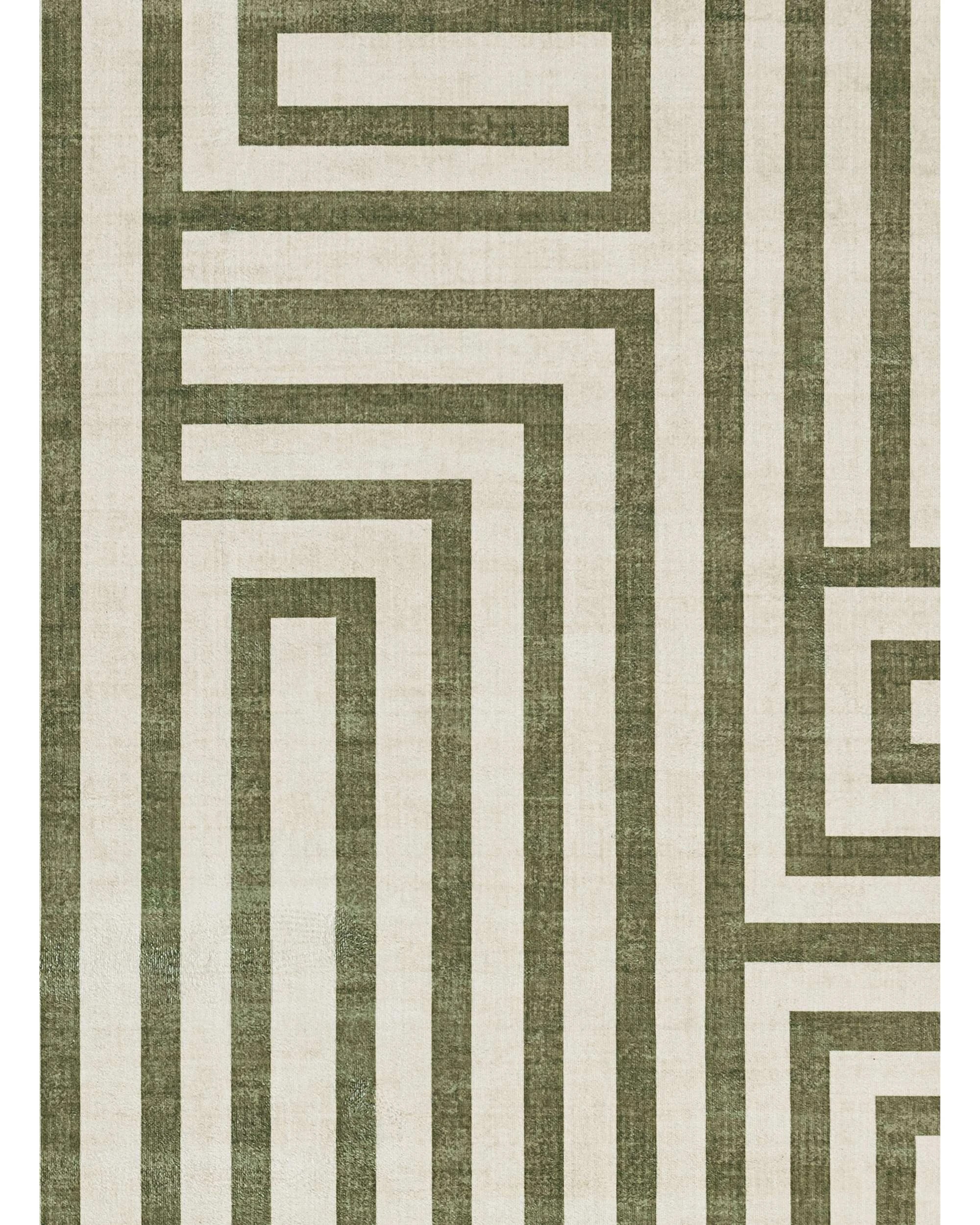 7 Loopsie Waimea Geometric Washable Rug-400cm x 300cm - Green, 7 of 8