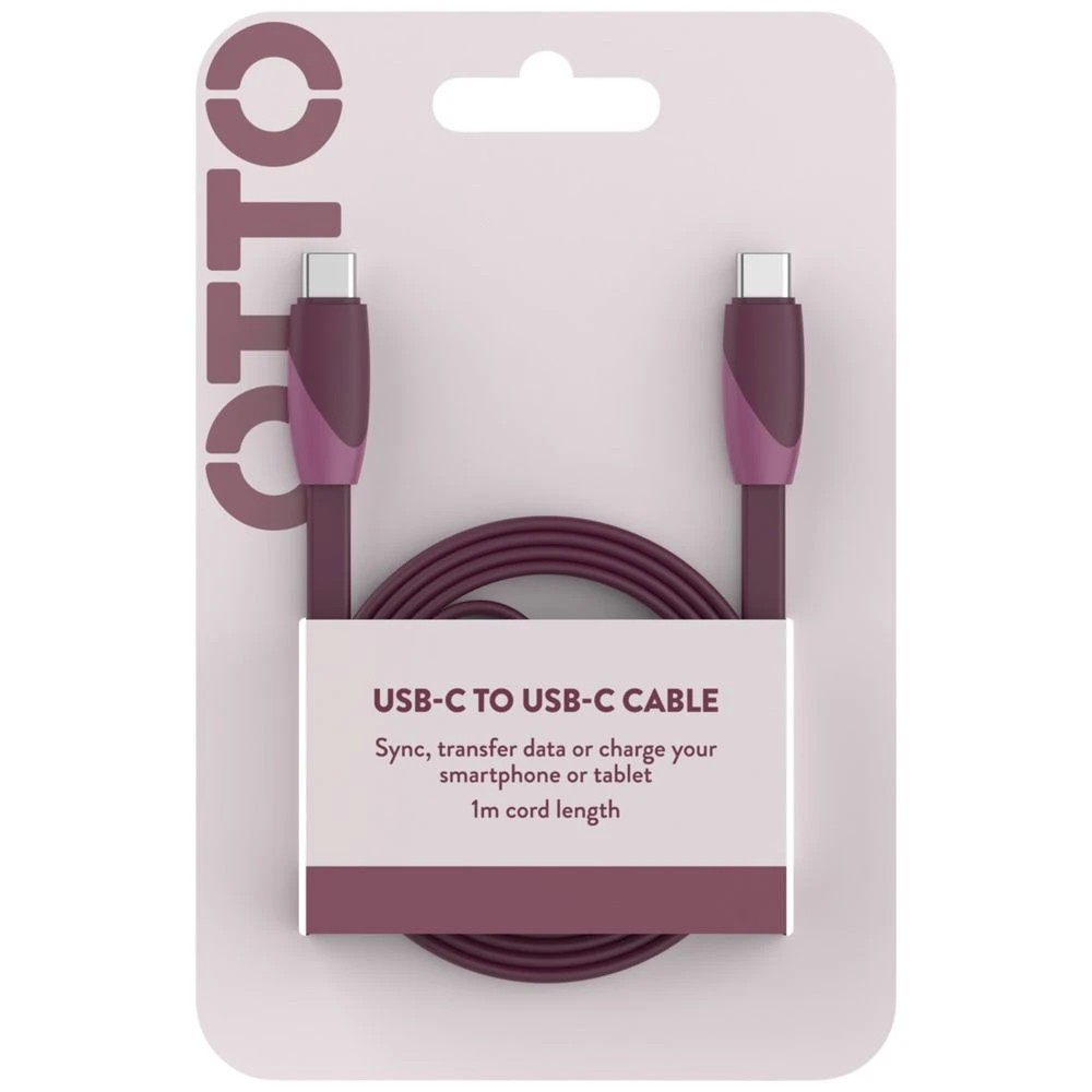 3 Otto USB-C Cable 1m Burgundy, 3 of 5
