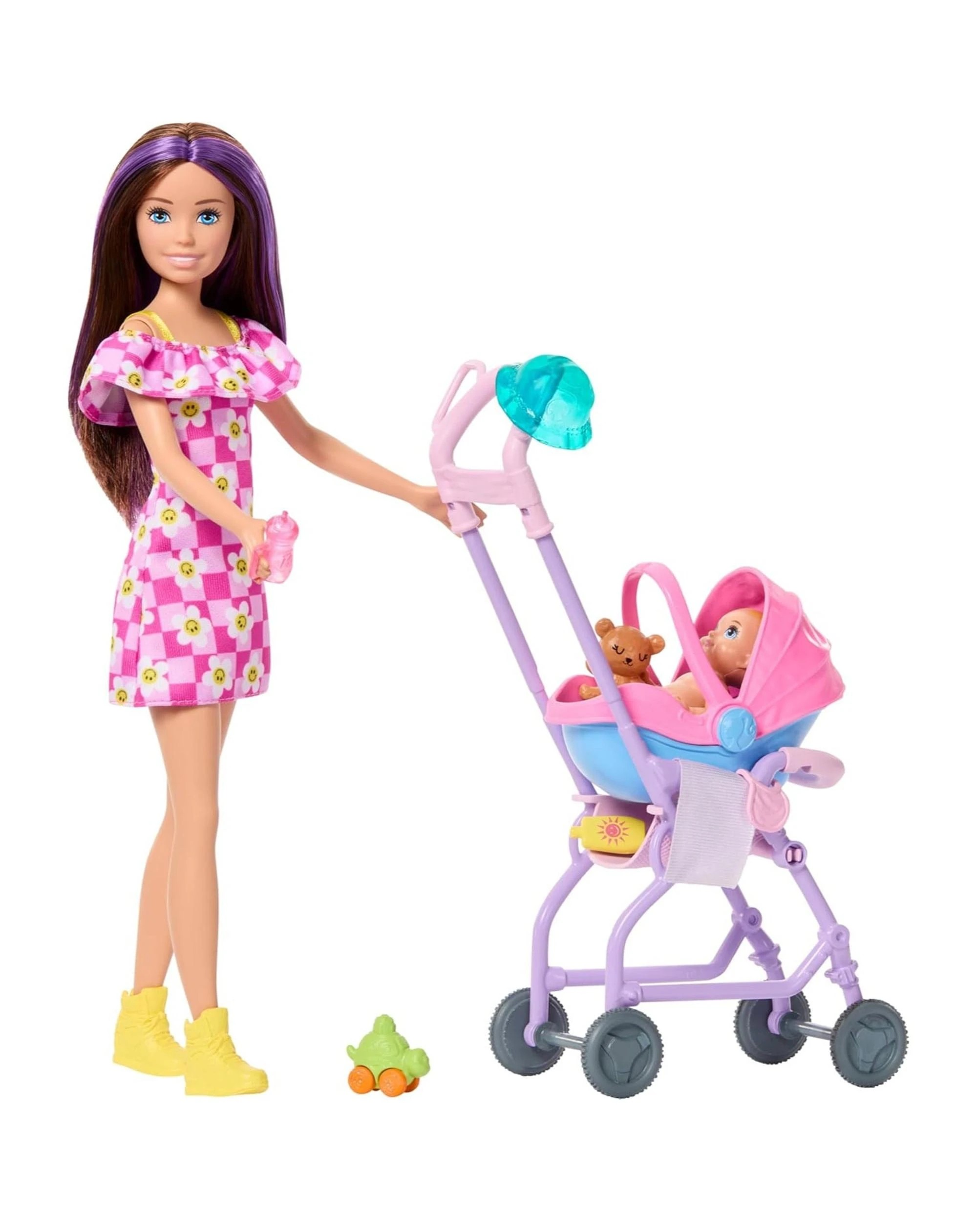 4 Barbie Family and Friends Skipper Babysitters Inc Stroller Playset with Purple Hair Doll, 4 of 6