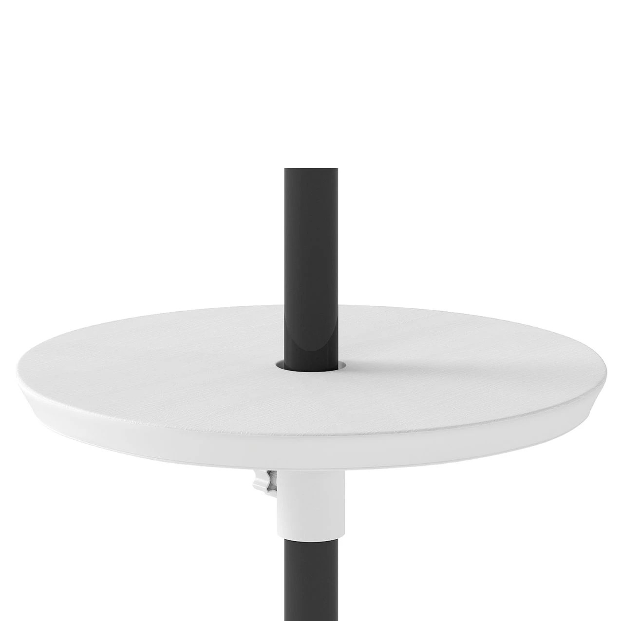 1 Costway Adjustable Round Umbrella Table Tray w/Umbrella Pole 50cm - White, 1 of 1