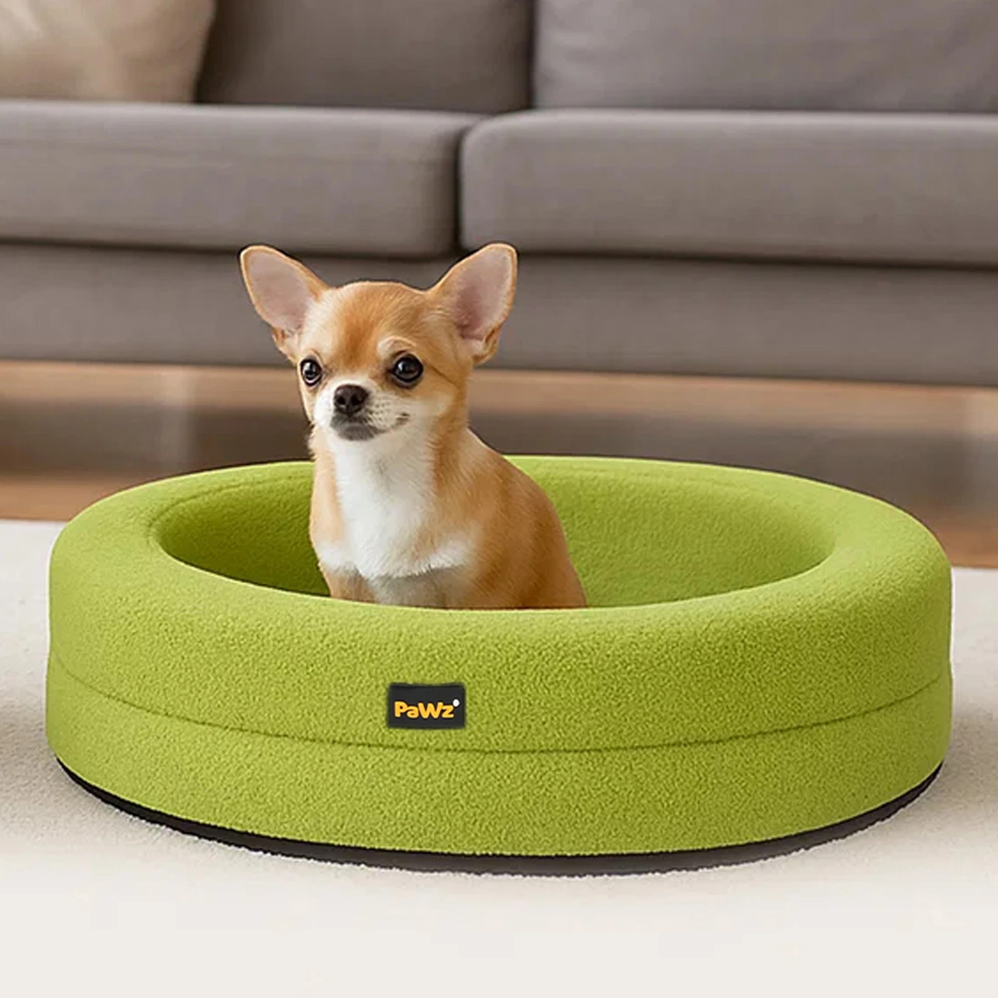 8 Pawz Washable Round Pet Bed  M - Green, 8 of 9