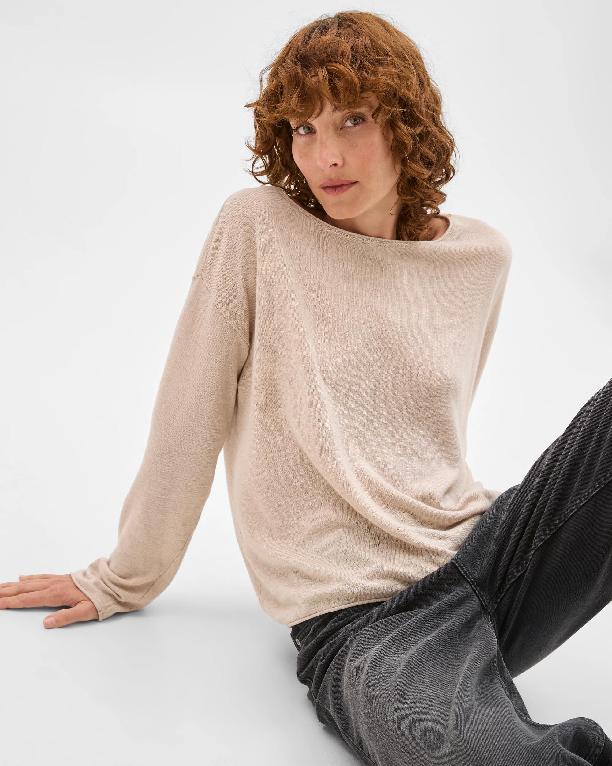 5 Target Woman Linen Blend Long Sleeve Lightweight Jumper OATMEAL MELANGE, 5 of 7