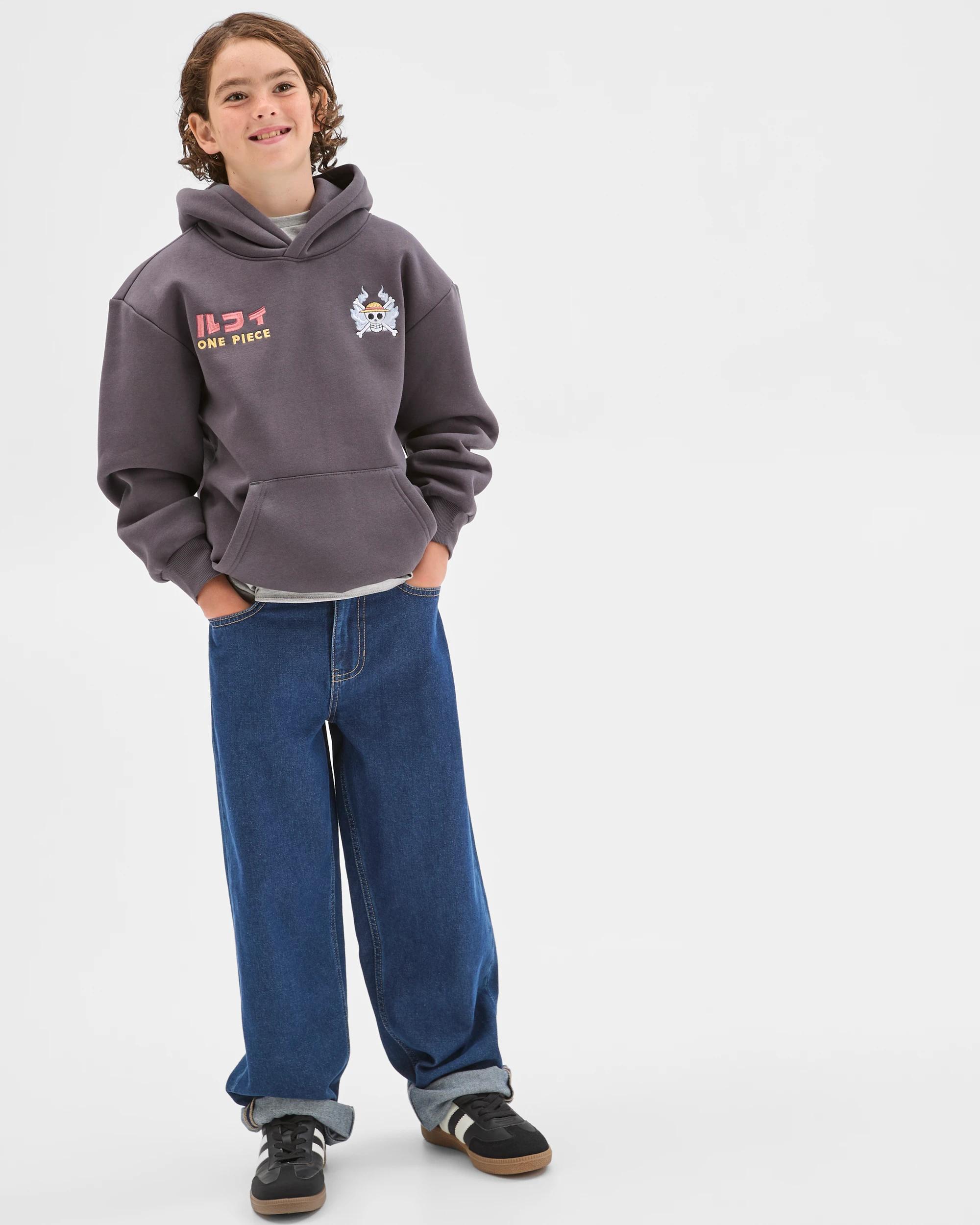 2 One Piece Gear 4 Luffy Popover Hooded Jumper WASHED BLACK, 2 of 10