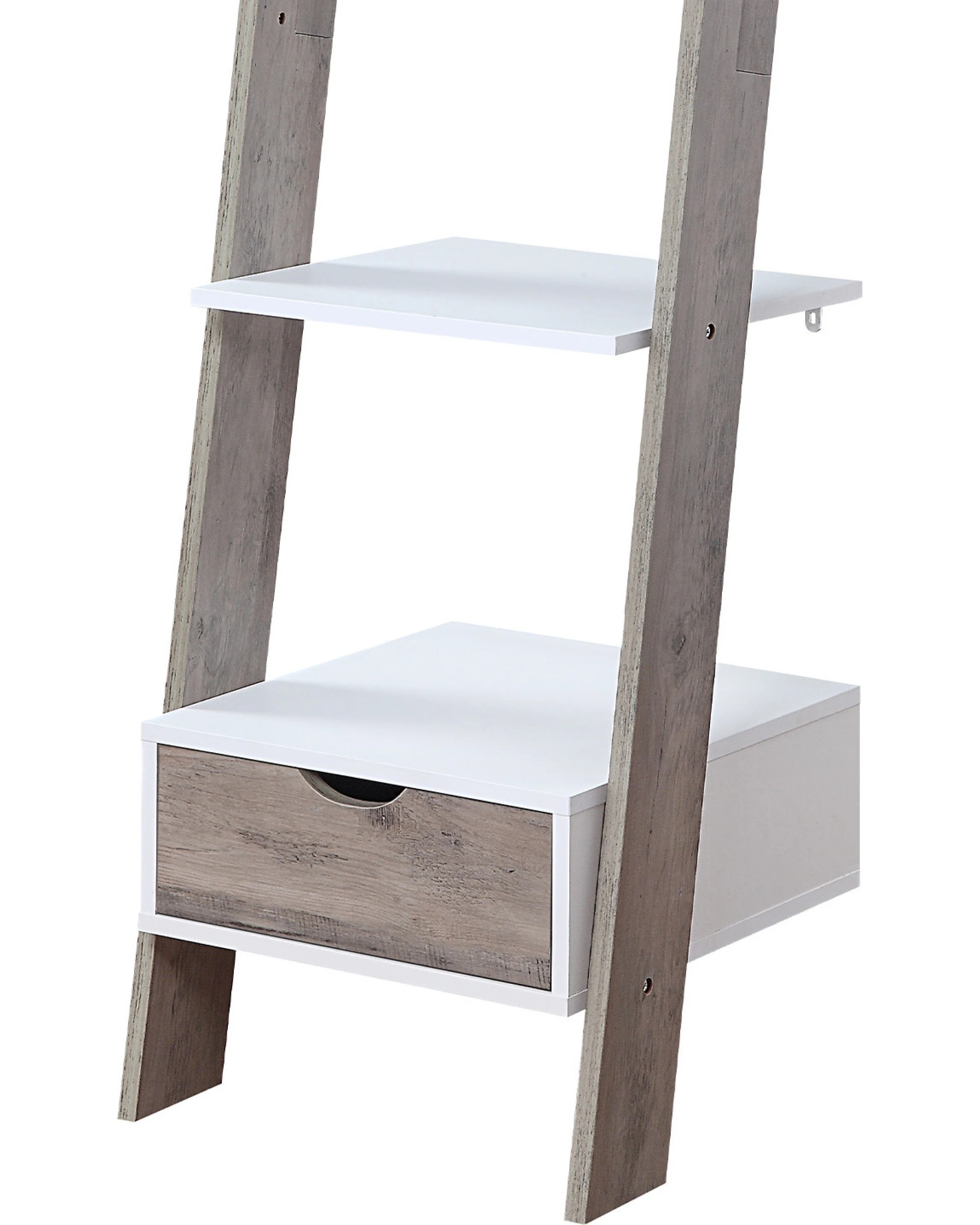 4 Sarantino Mira 5-tier Ladder Shelf In White And Grey Oak, 4 of 10