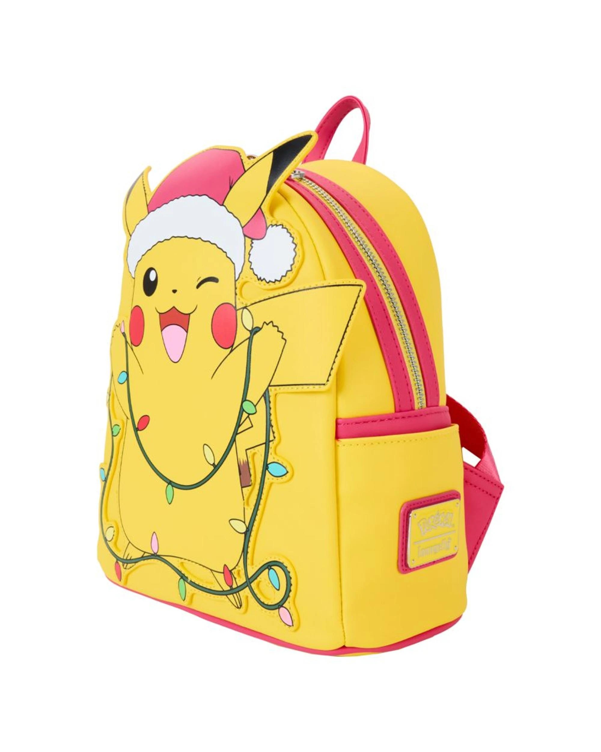 3 Loungefly Pokemon Holiday Pikachu Light Up 10 inch Faux Leather Mini Backpack - Yellow, 3 of 7