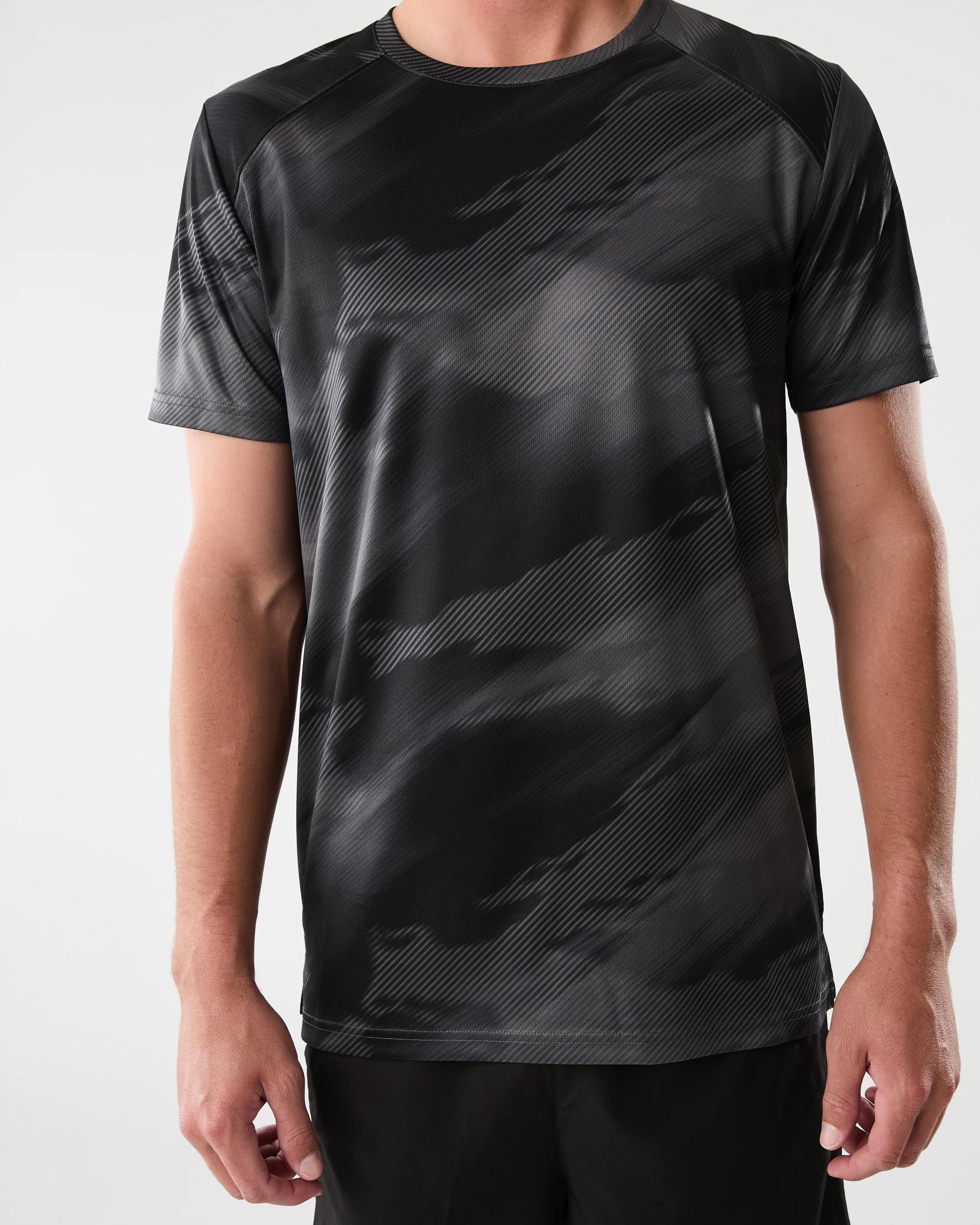 6 Active Mens Printed T-shirt Blaze Blk, 6 of 6