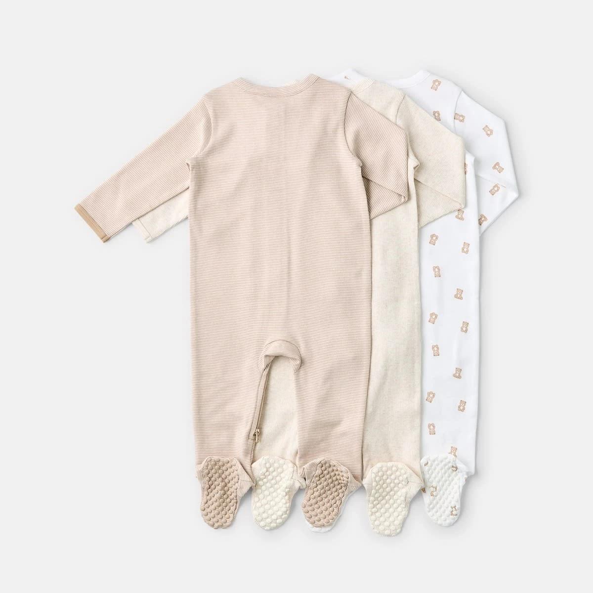 2 3 Pack Coveralls BEIGE BEARS, 2 of 8