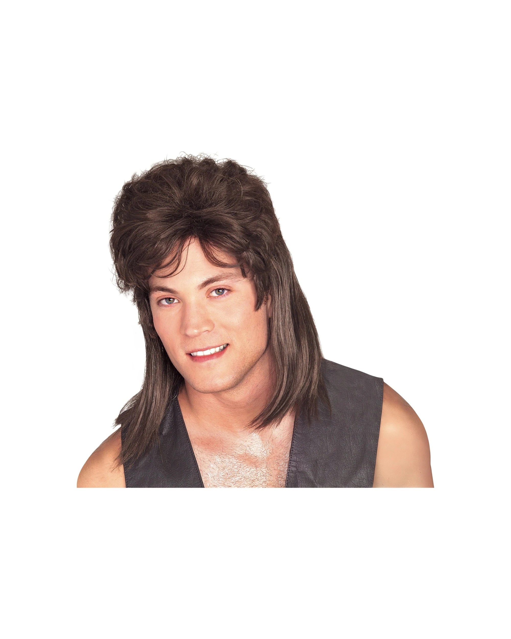 2 Rubies Long Straight Mullet Wig 80s Bogan Party Costume Accessory
 - Brown, 2 of 3