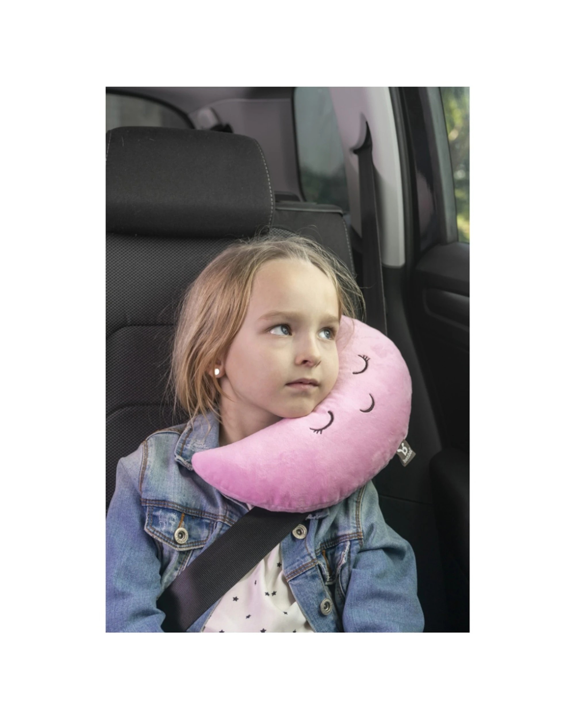 2 Benbat 2-in-1 Mooni Kids Travel Pillow & Car Seatbelt Cushion - Pink, 2 of 2