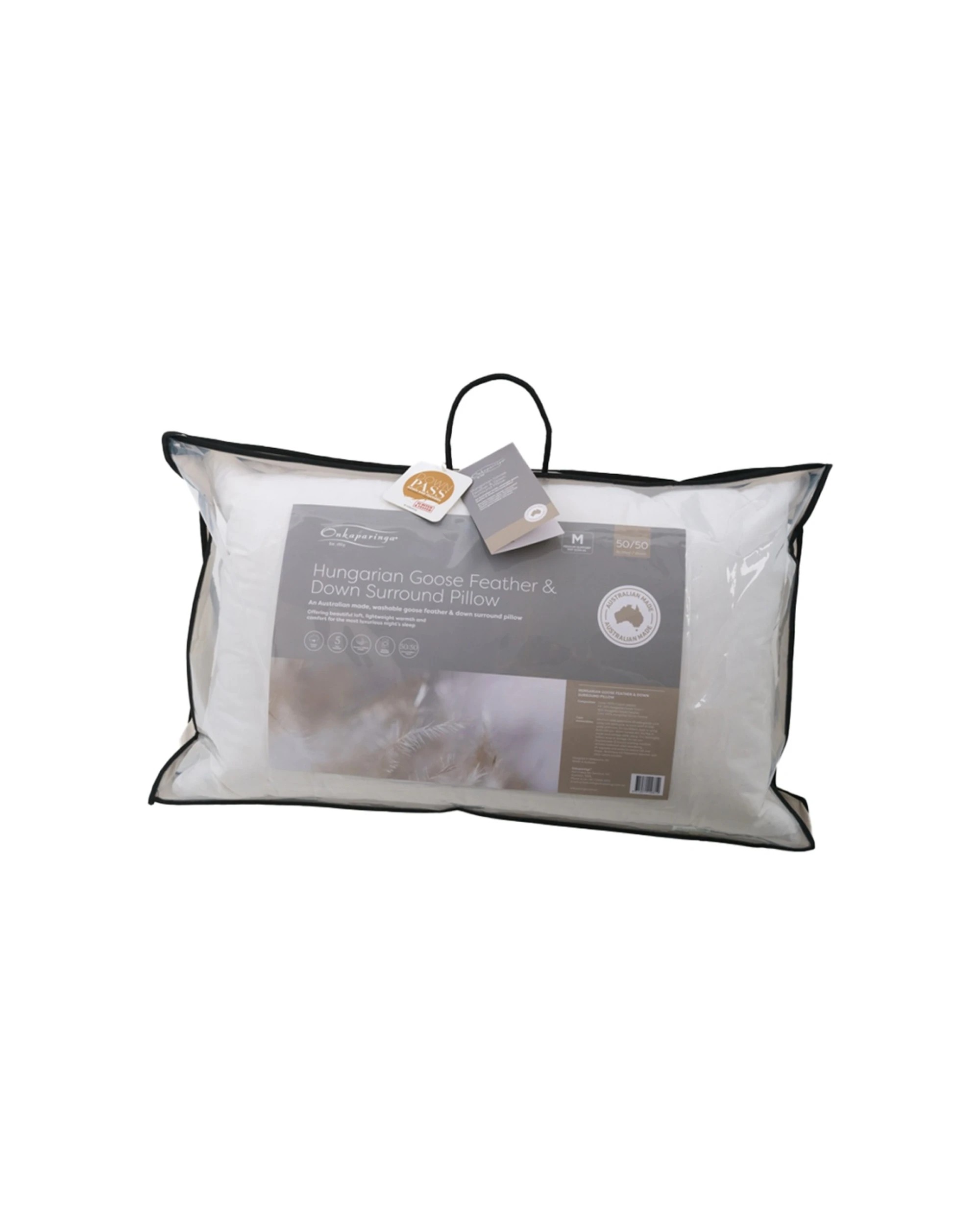 1 Onkaparinga 50-50 Hungarian Goose Down Feather Surround Pillow Standard - White, 1 of 9