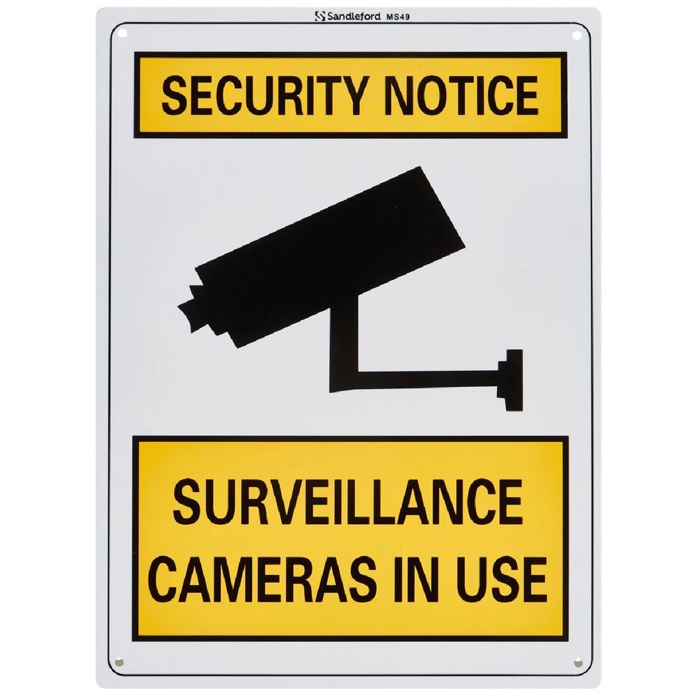 1 Sandleford Surveillance Cameras in Use Sign 300 x 225mm, 1 of 1