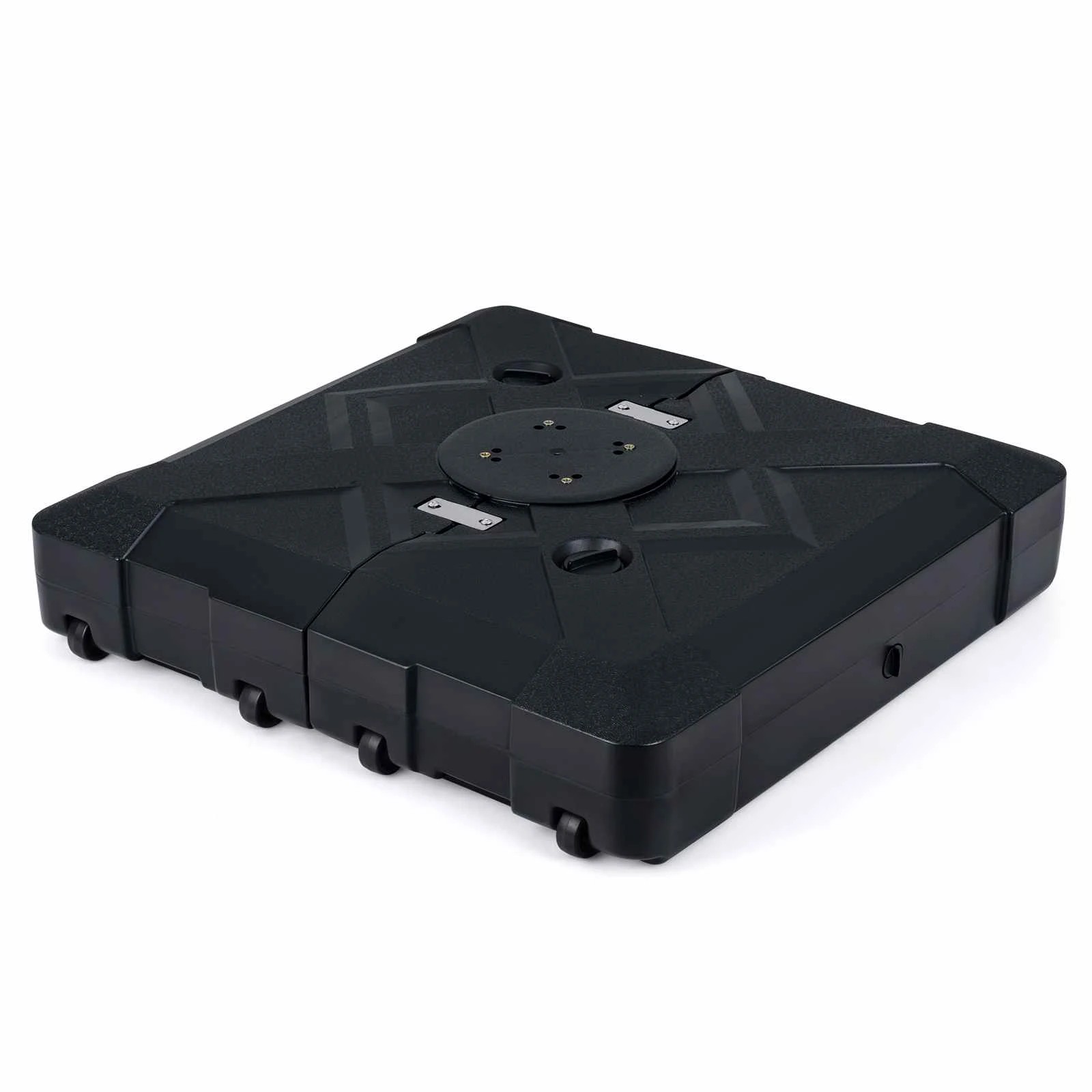 1 Costway 158KG Cantilever Patio Umbrella Base 85x85cm Water Sand Fillable Stand 4 Wheels, 1 of 1