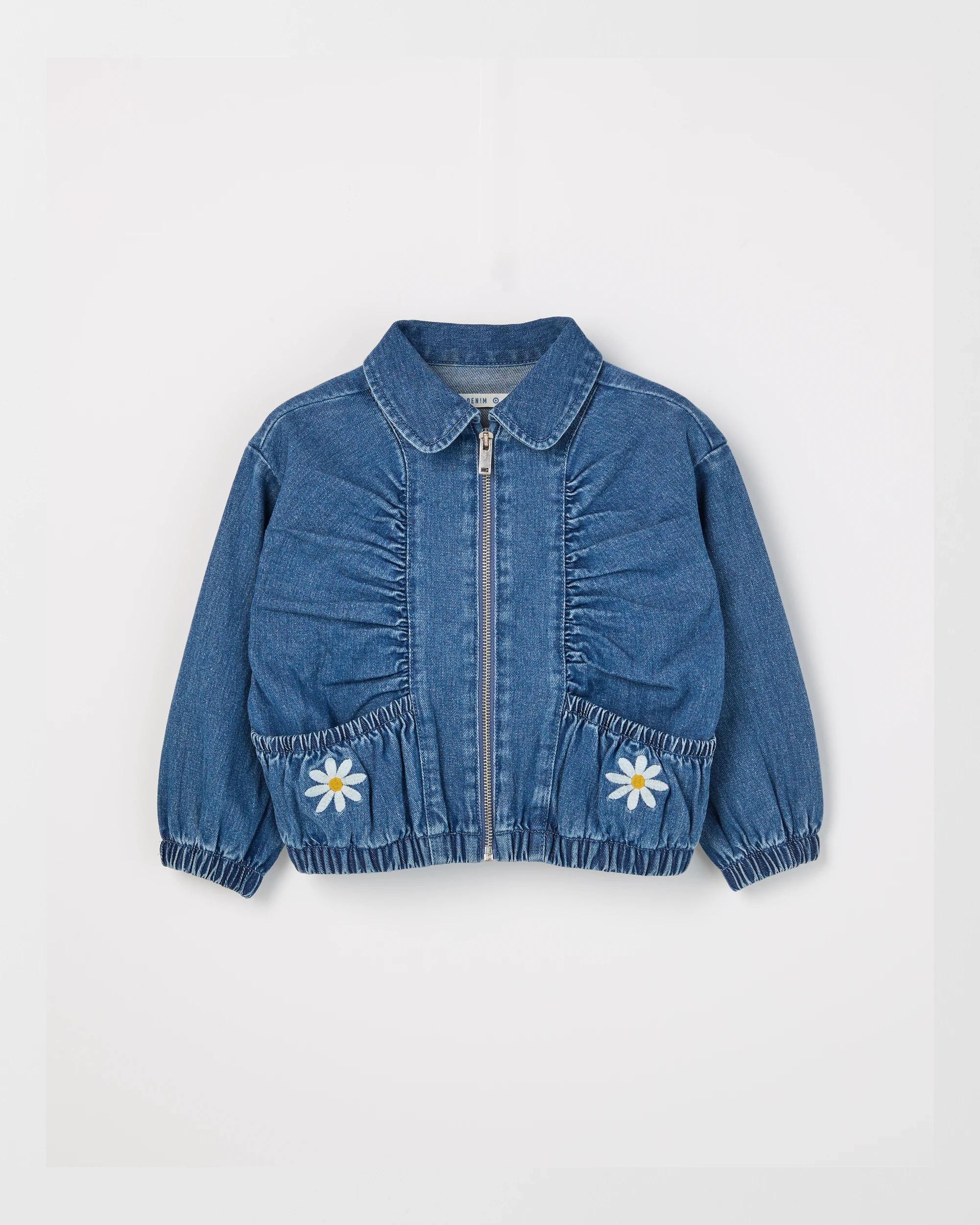5 Target Kids Embroidered Denim Jacket BLUE WASH, 5 of 6