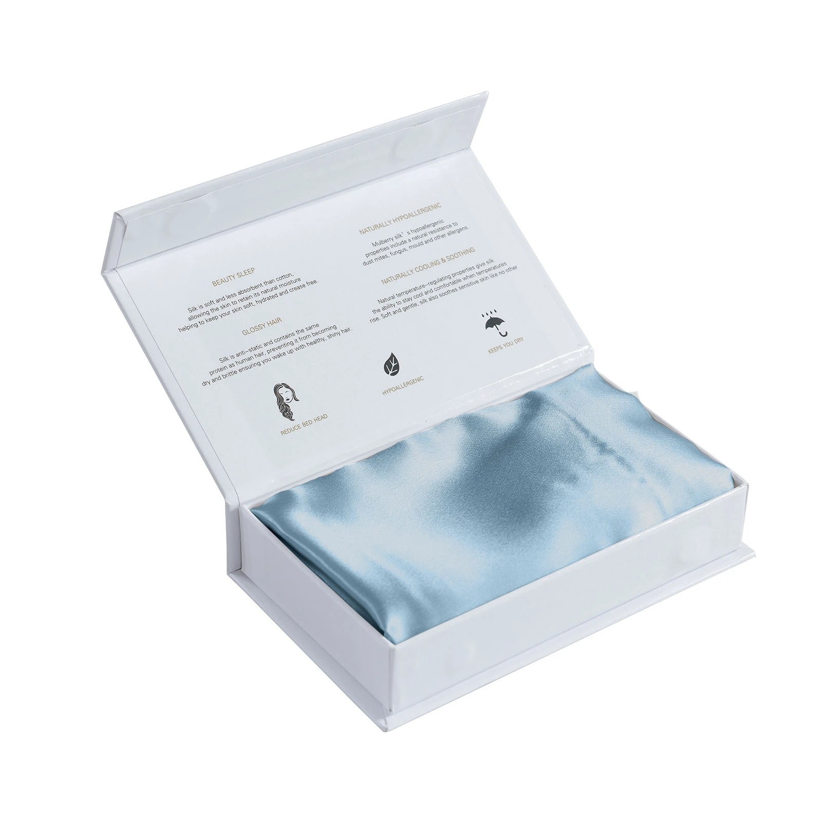 6 Royal Comfort Mulberry Soft Silk Luxurious Hypoallergenic Pillowcase Twin Pack - Blue, 6 of 10