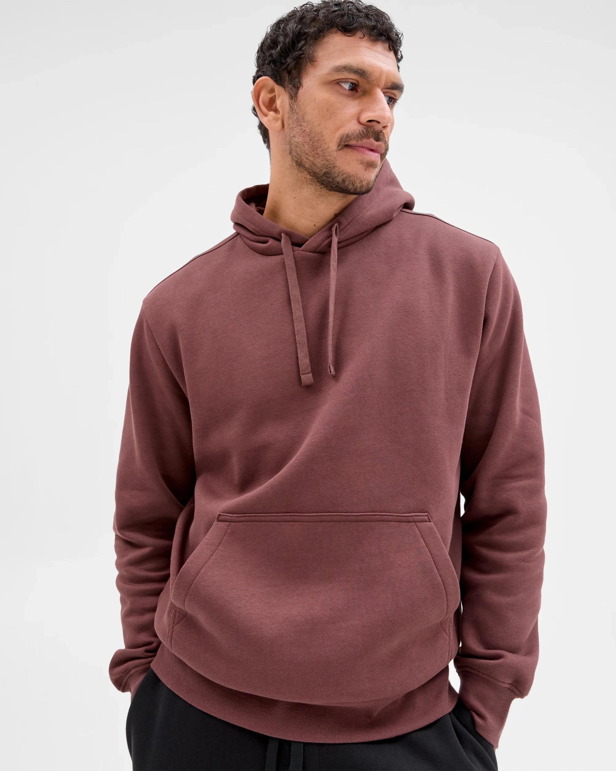 1 Target Man Australian Cotton Blend Popover Hooded Jumper OXBLOOD, 1 of 7
