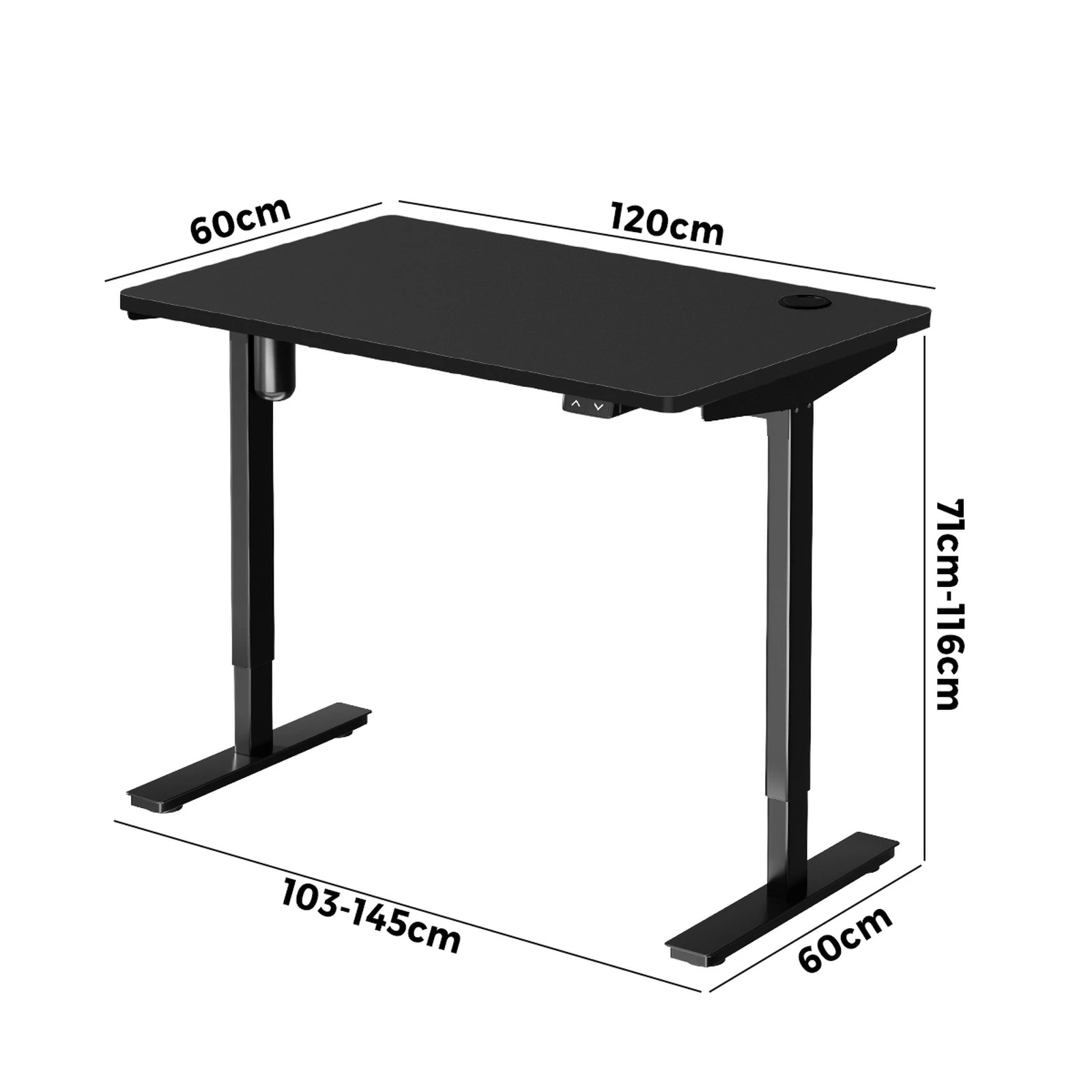 4 Oikiture 120cm Electric Standing Desk Single Motor
 - Black, 4 of 4