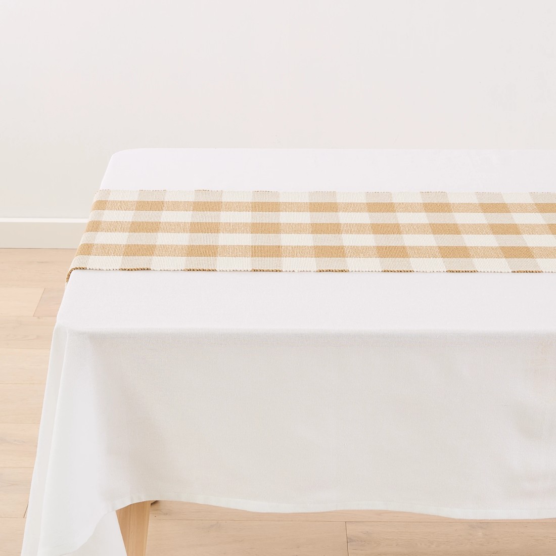 3 Natural Gingham Table Runner, 3 of 5