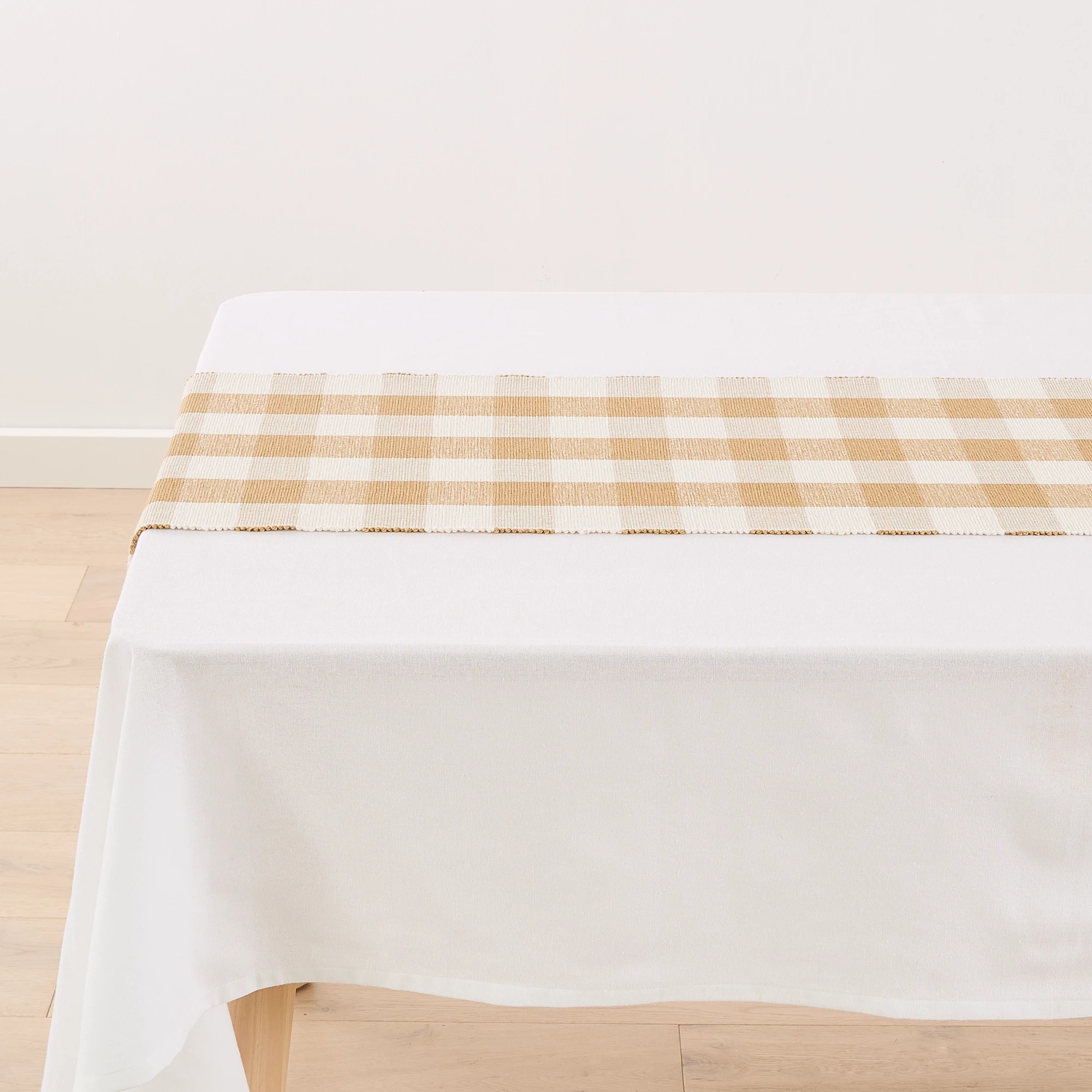 3 Natural Gingham Table Runner, 3 of 5
