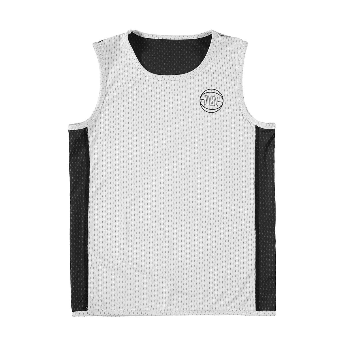4 Official NBL Kids Reversible Muscle Tank BLACK, WHITE, 4 of 4