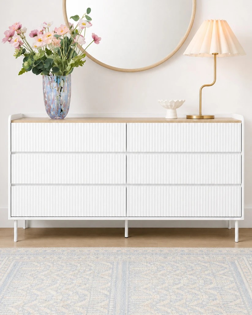 1 Alma 6 Drawer Chest - White, 1 of 8