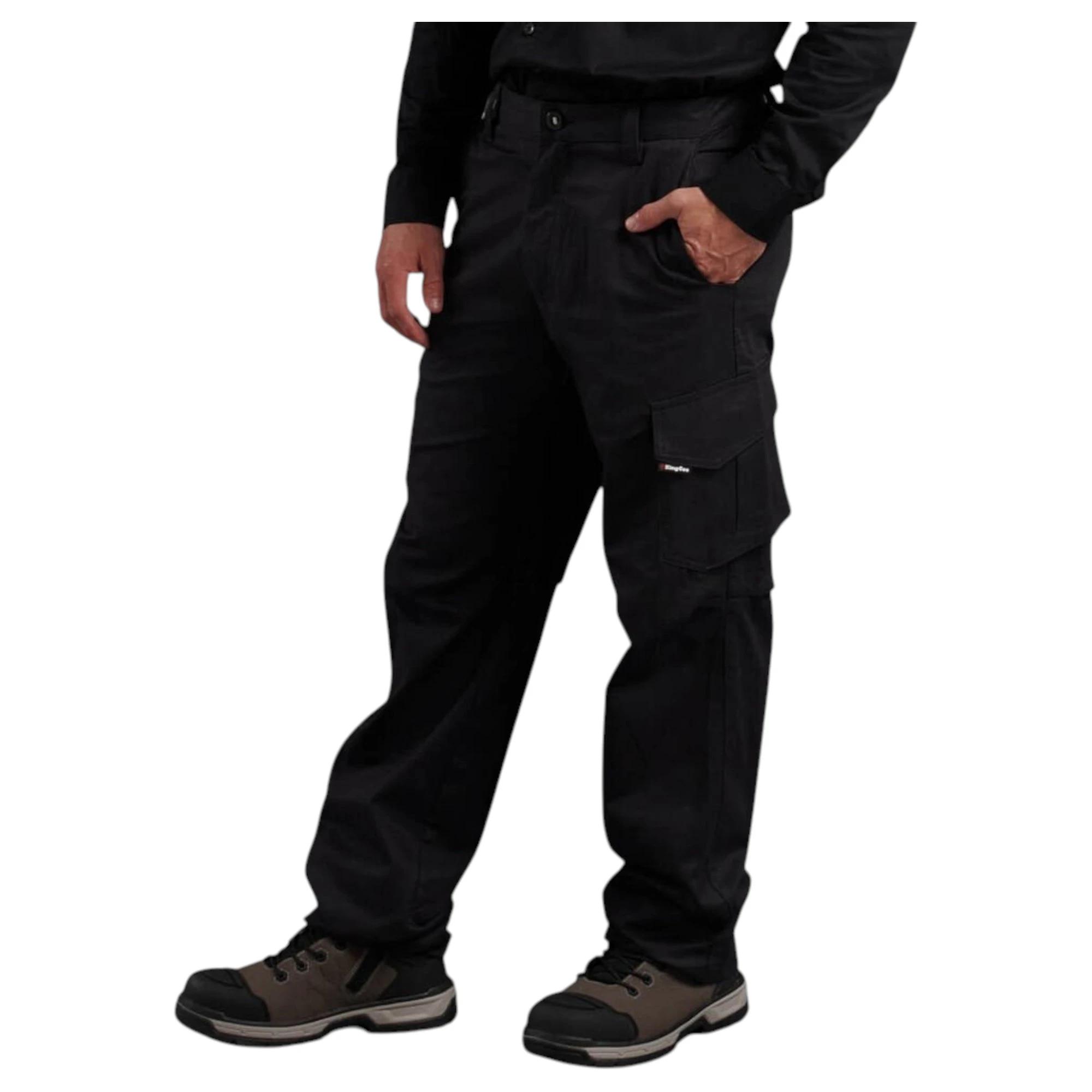 4 KingGee Mens Workcool 2 Lightweight Ripstop Work Pants BLACK, 4 of 10